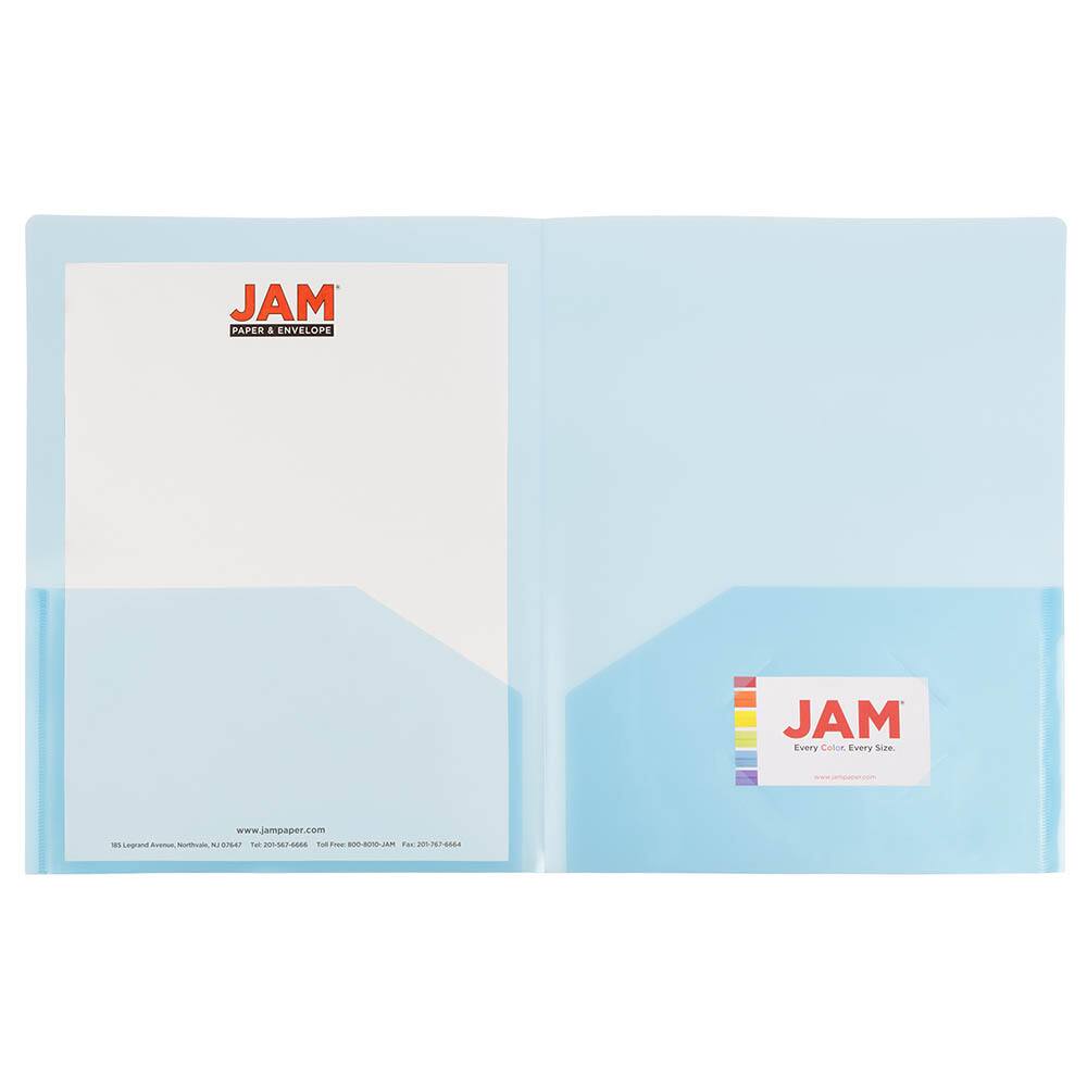 JAM Paper Plastic Lightweight 2-Pocket Presentation Folders, 6ct.