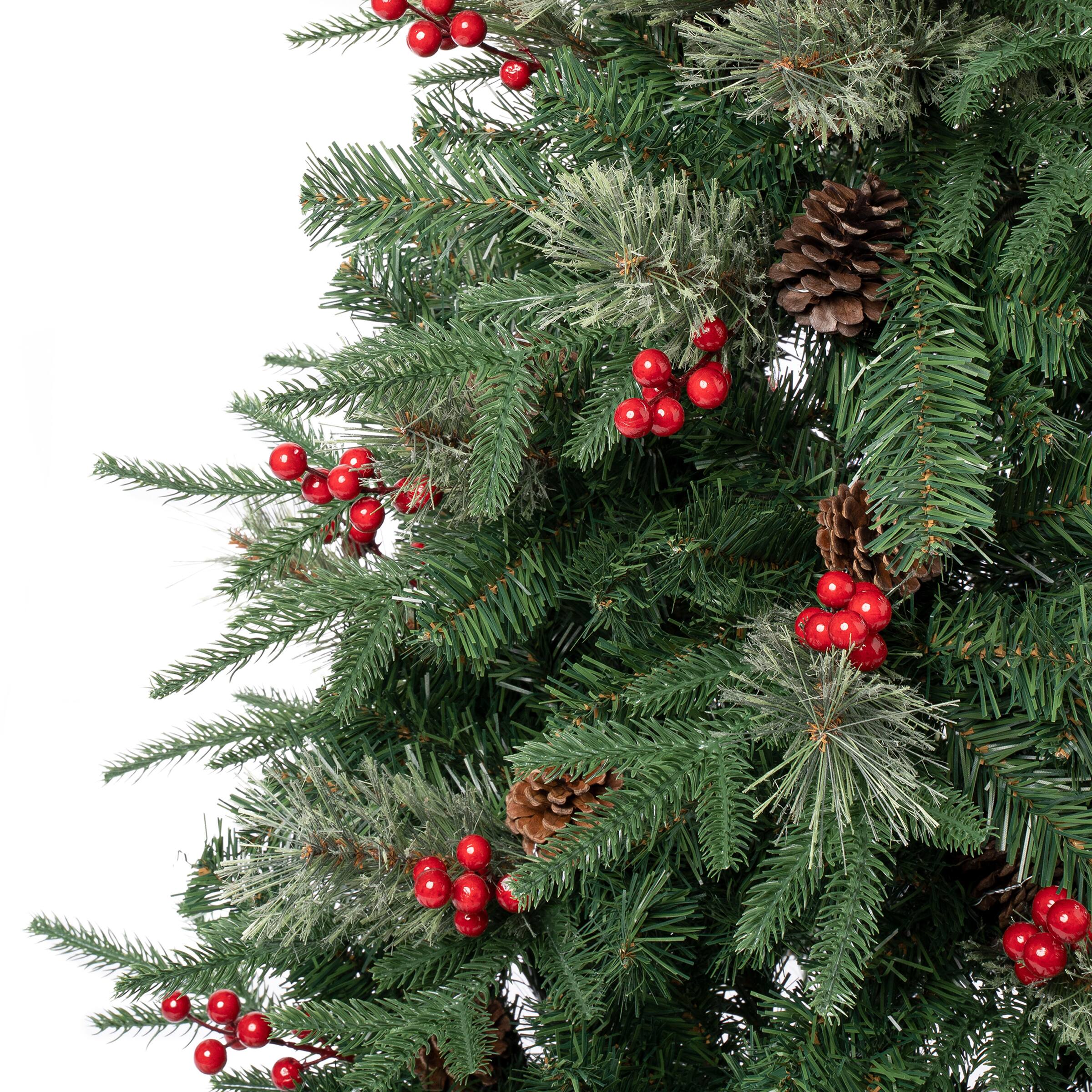 4.5ft. Unlit Virginia Pine with Berries & Pinecones Artificial Christmas Tree