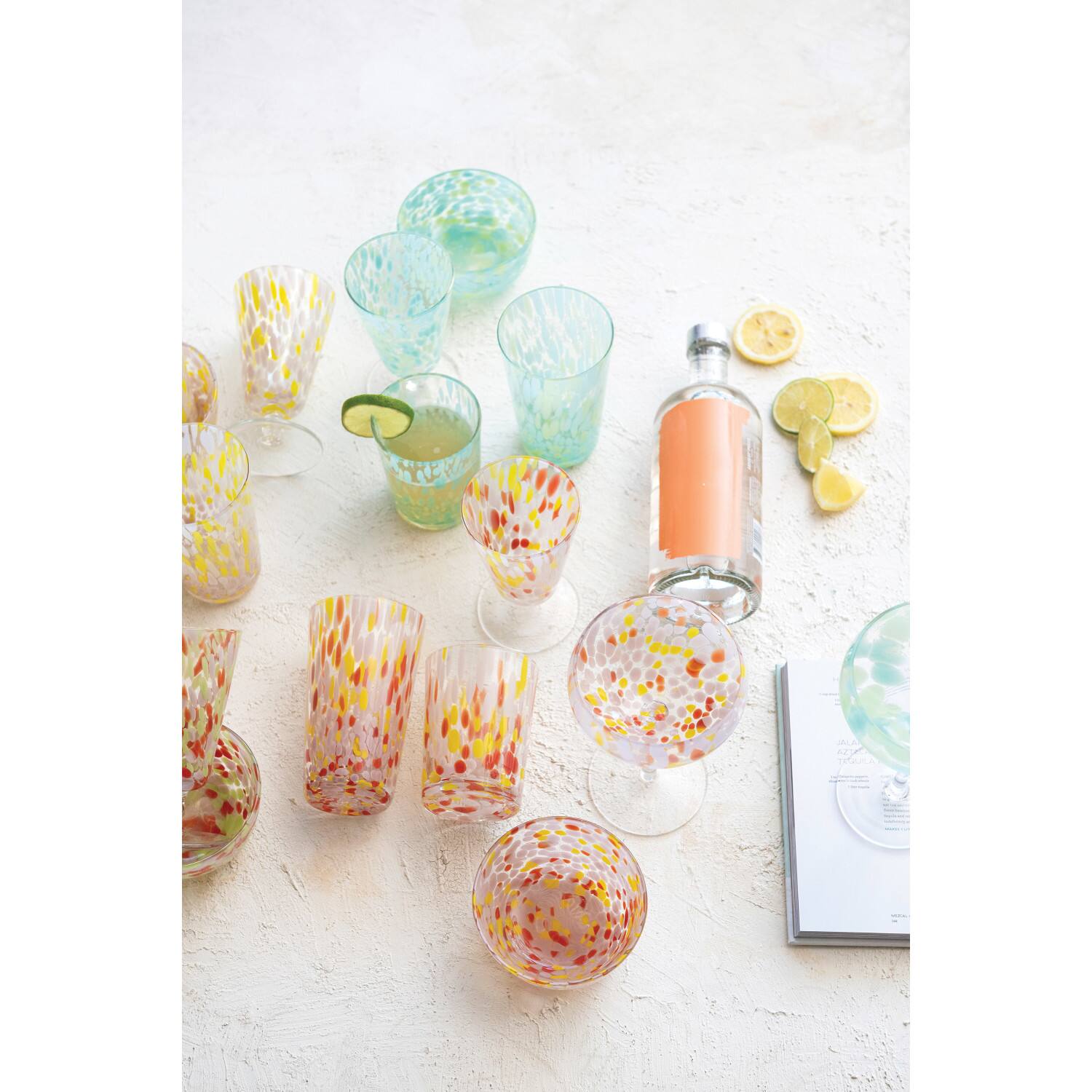 Hello Honey&#xAE; Round Varied Multicolor Drinking Glass Set