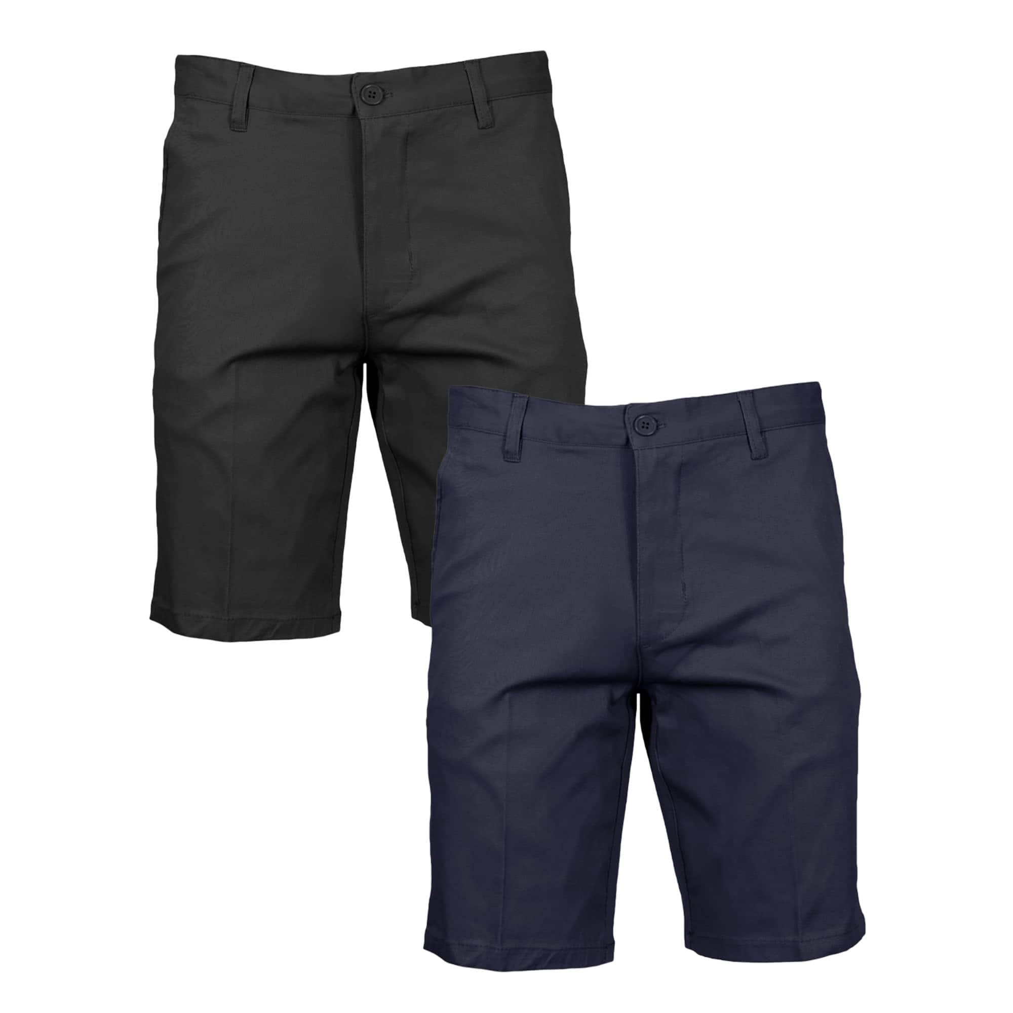 Galaxy by Harvic Premium School Uniform Slim Fit Cotton Flex Stretch Men's Chino Shorts in Black/Navy Blue | 38 | Michaels&reg;