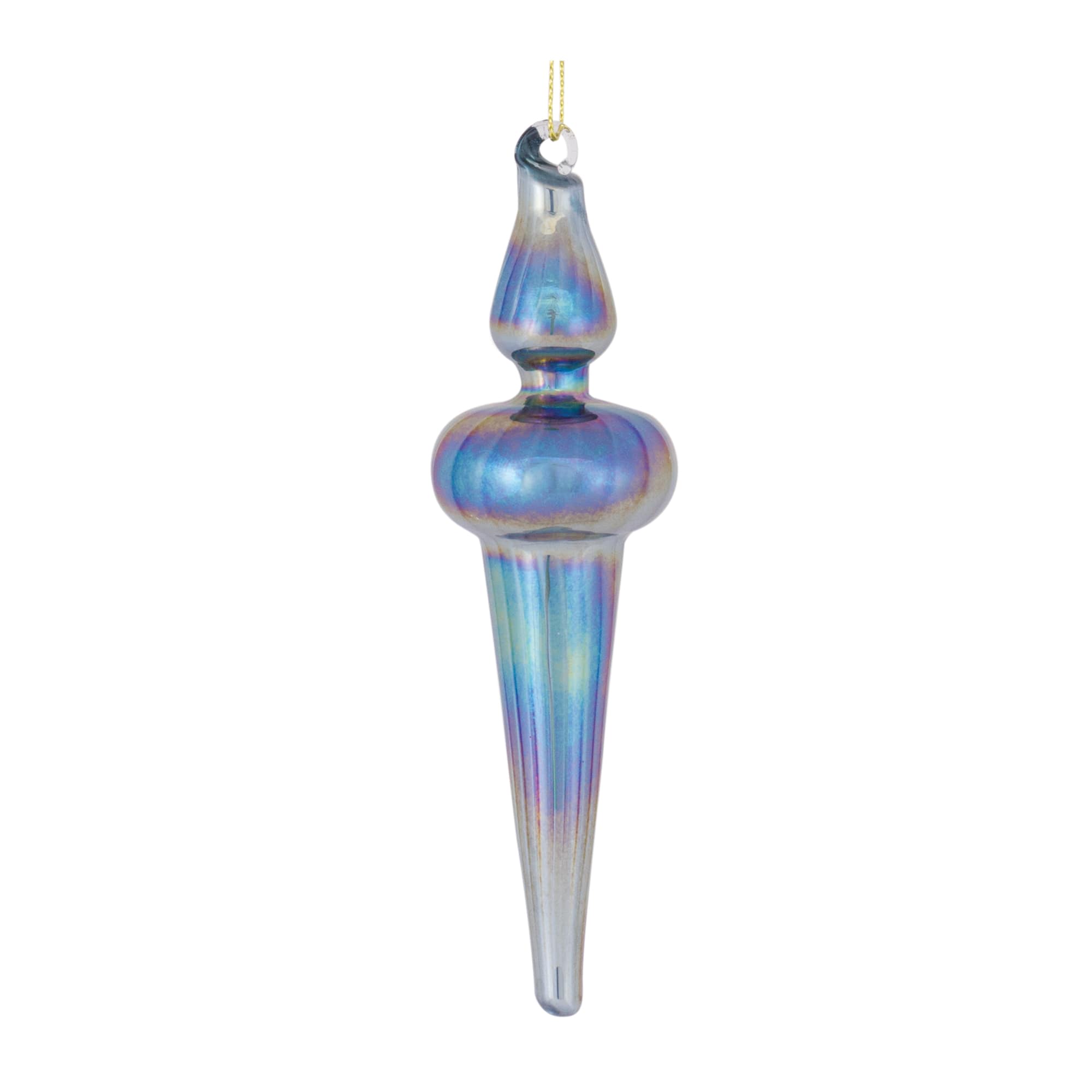 12ct. 6&#x22; Iridescent Glass Finial Drop Ornaments