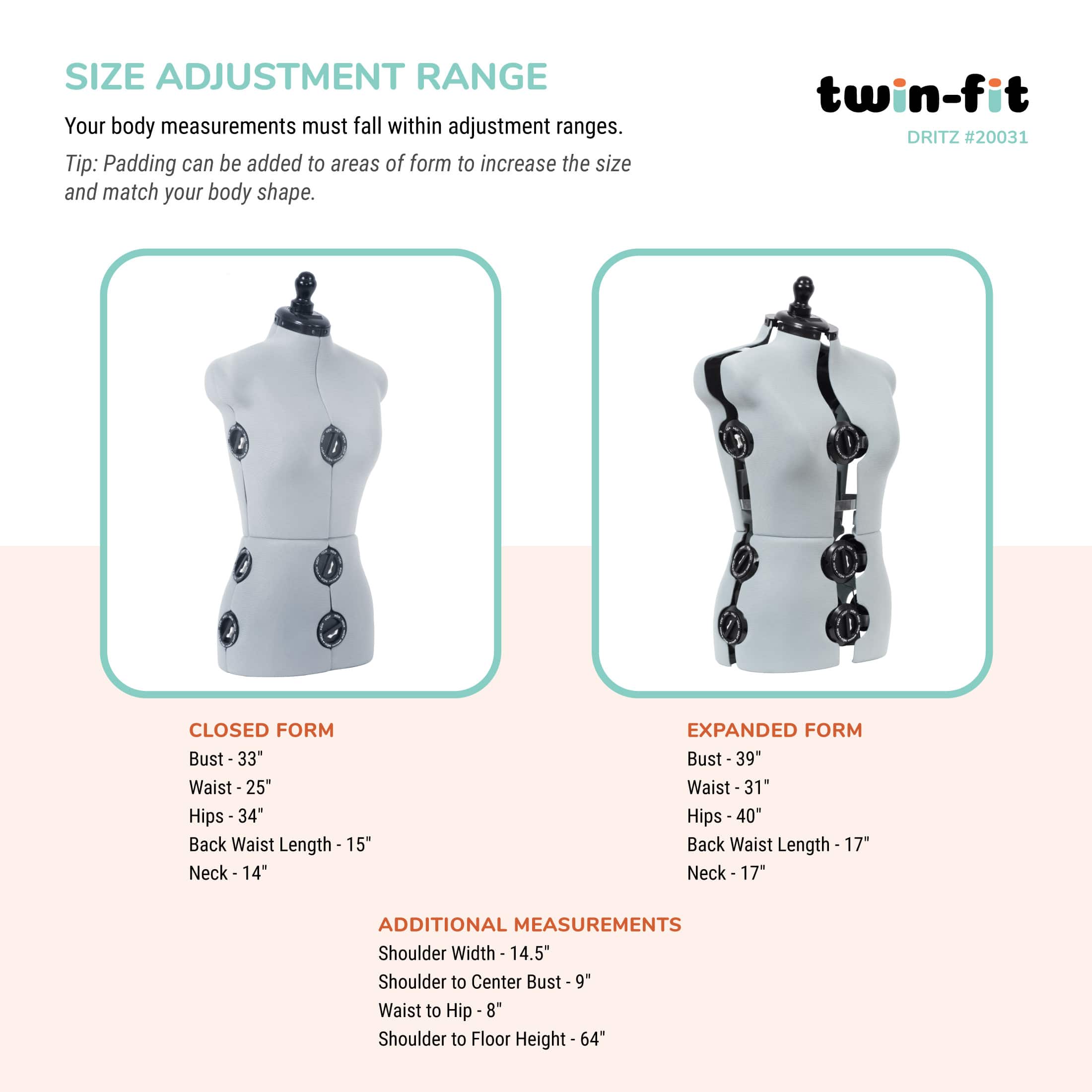 Dritz® Twin-Fit Small Dress Form with Adjustable Tri-Pod Stand