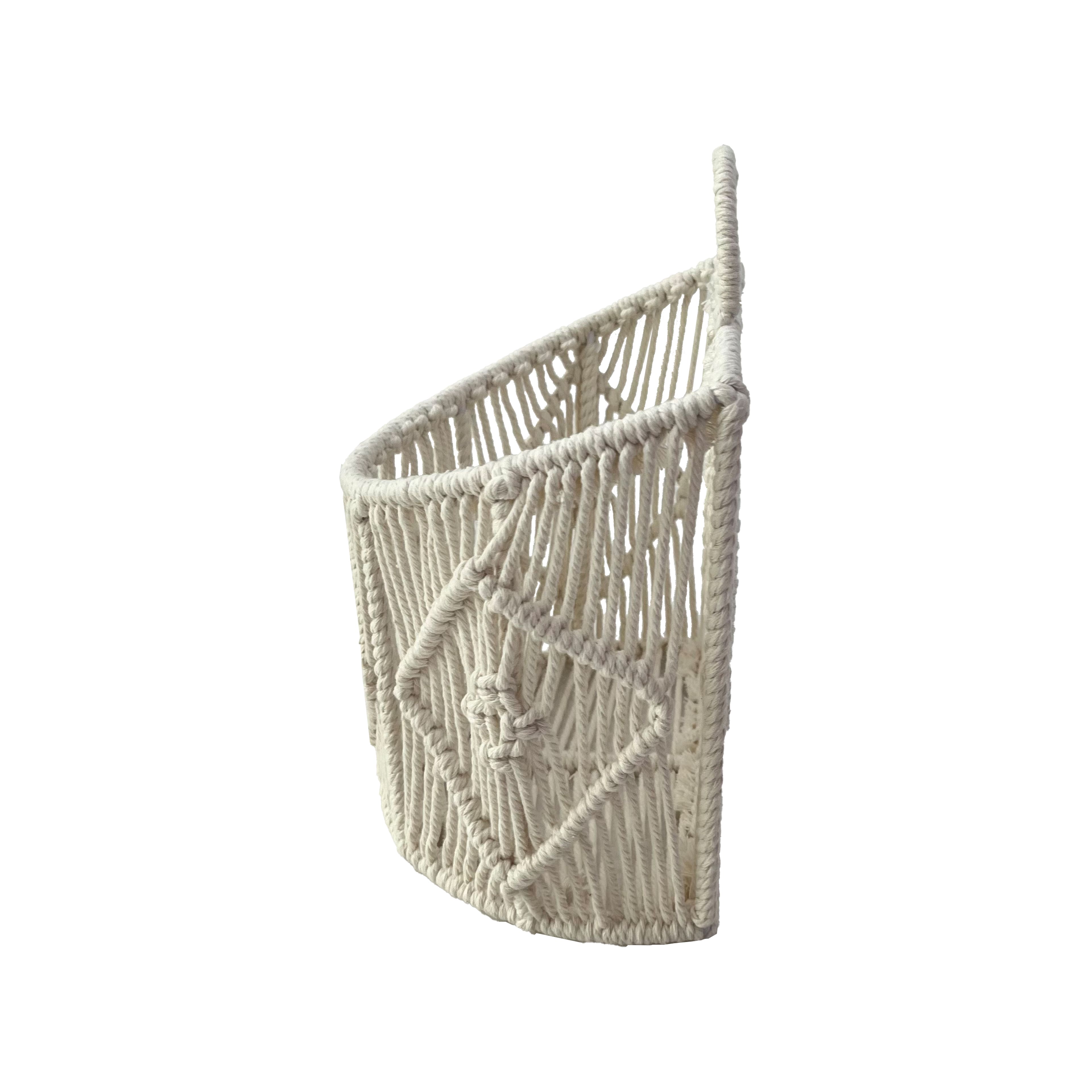 Small White Macrame Hanging Basket by Ashland&#xAE;