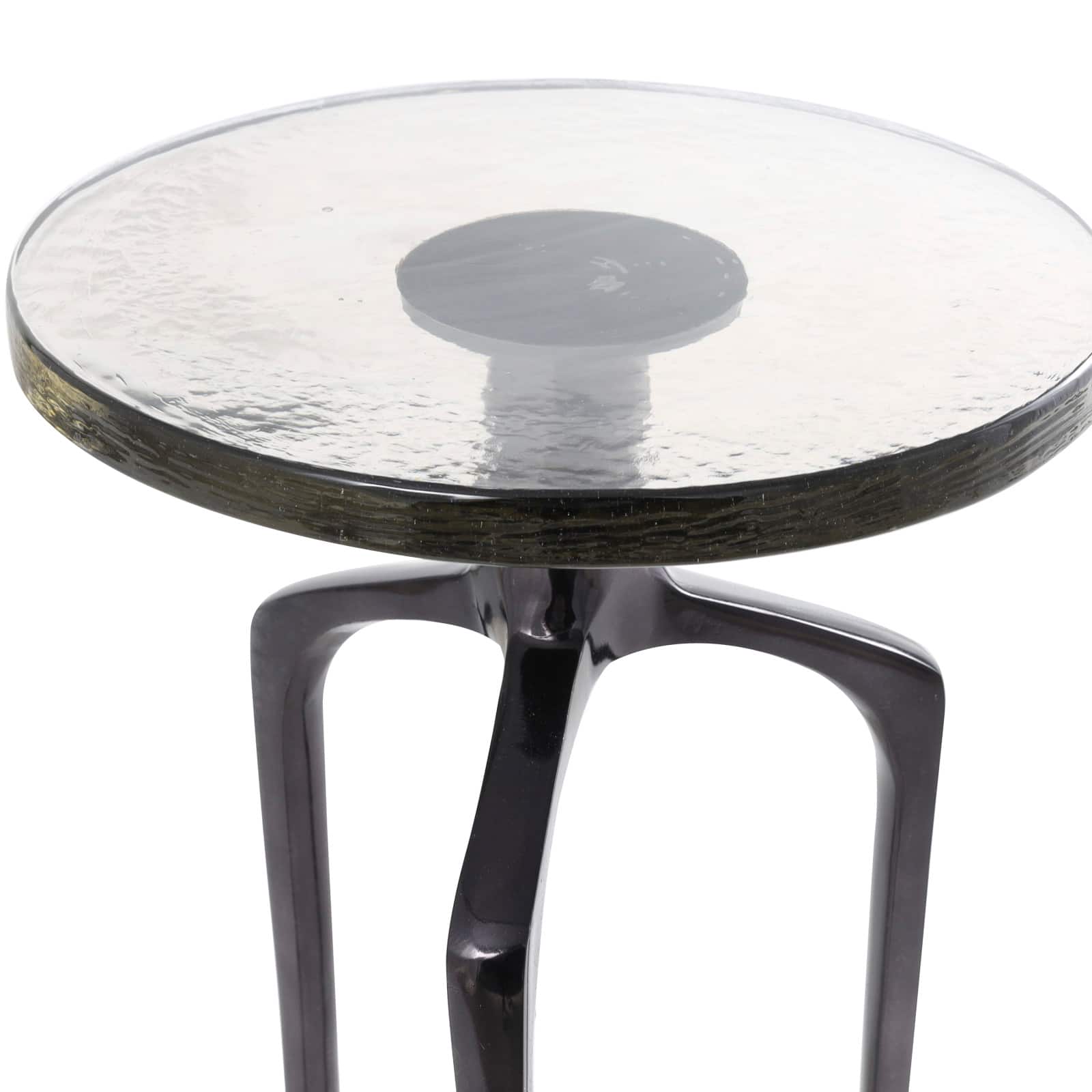 22&#x22; Accent Table with Textured Glass Tabletop