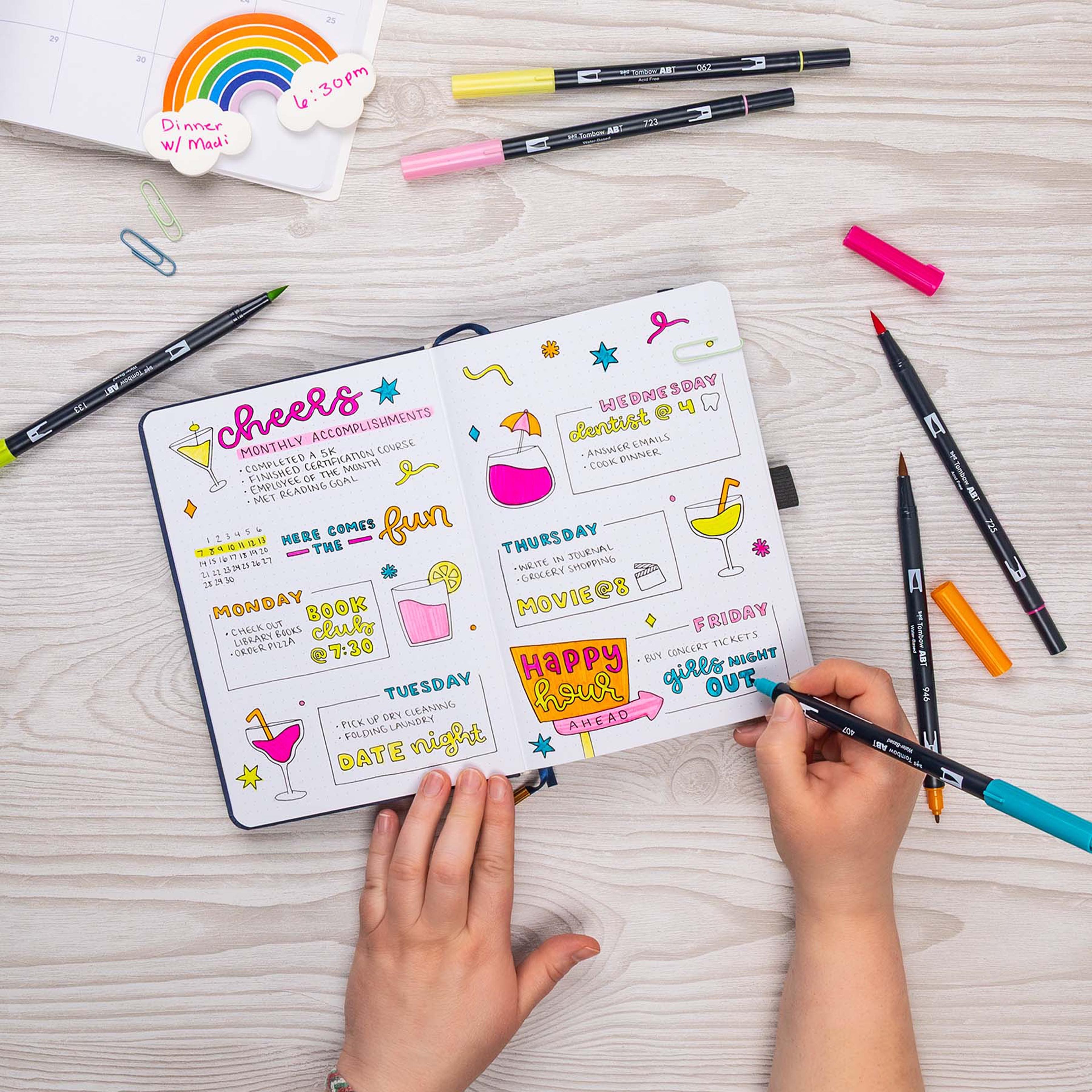 Tombow Happy Hour Dual Brush Pen Set