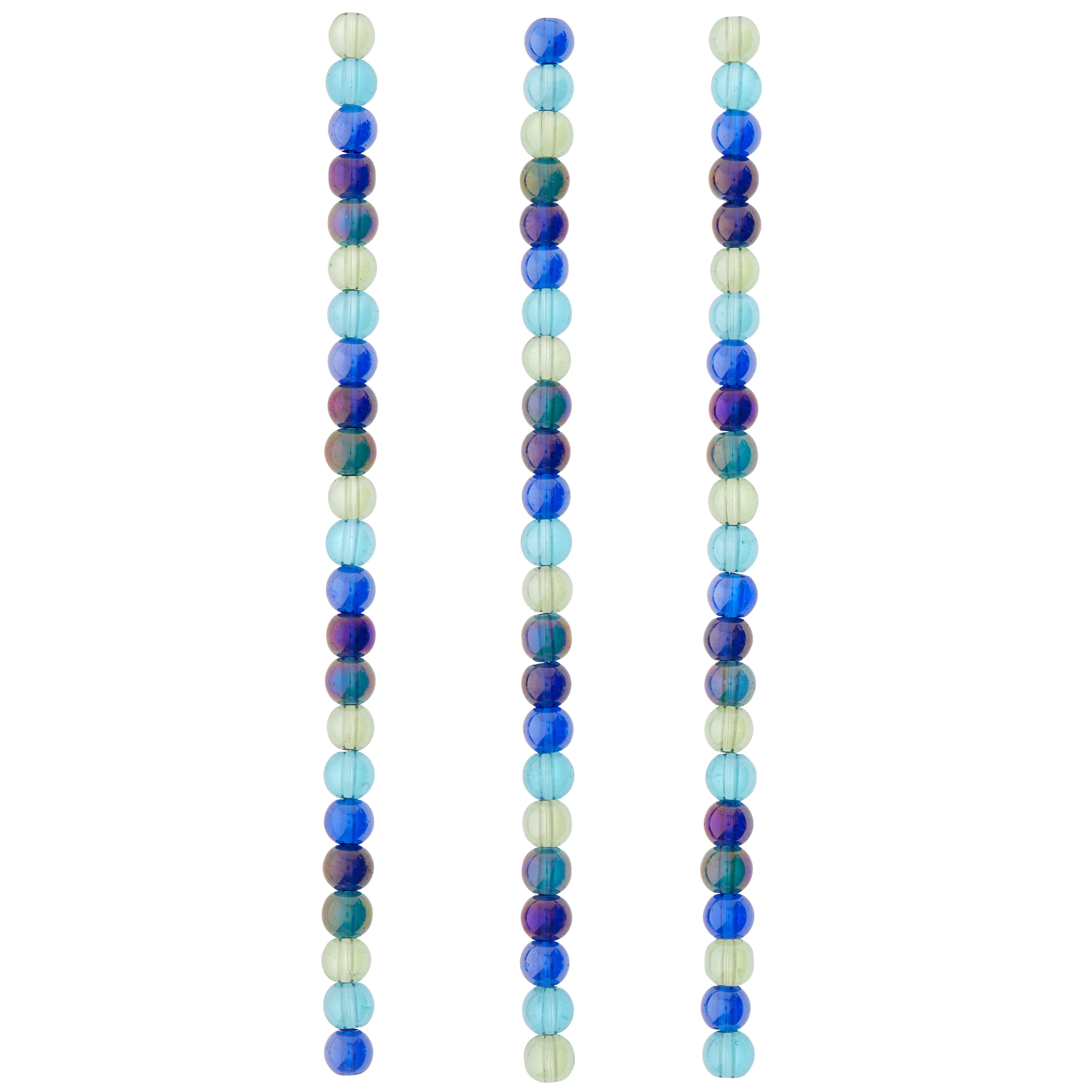 12 Pack: Aqua Mix Clear Glass Beads, 6mm by Bead Landing™
