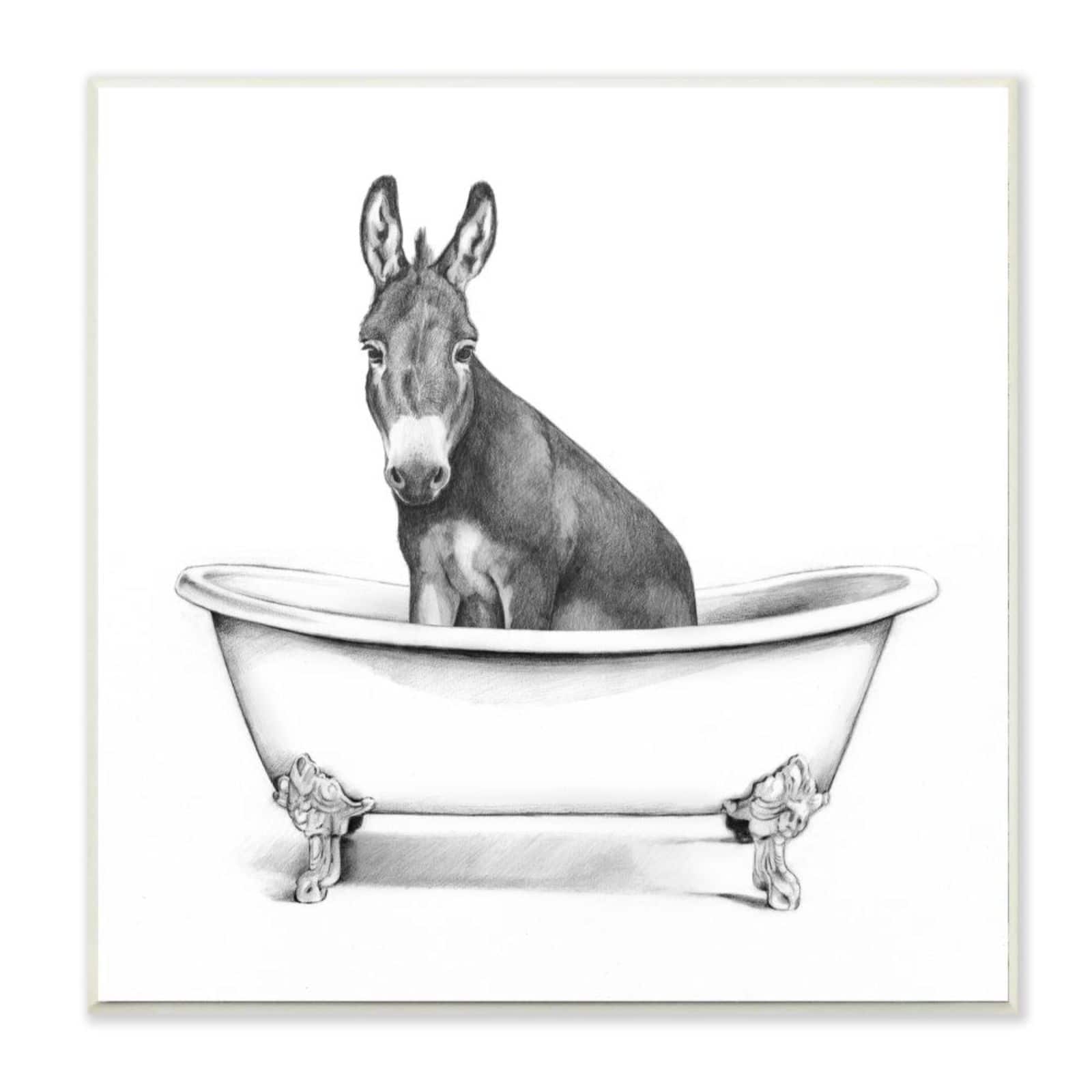 Stupell Industries Donkey in Claw Tub Wall Plaque