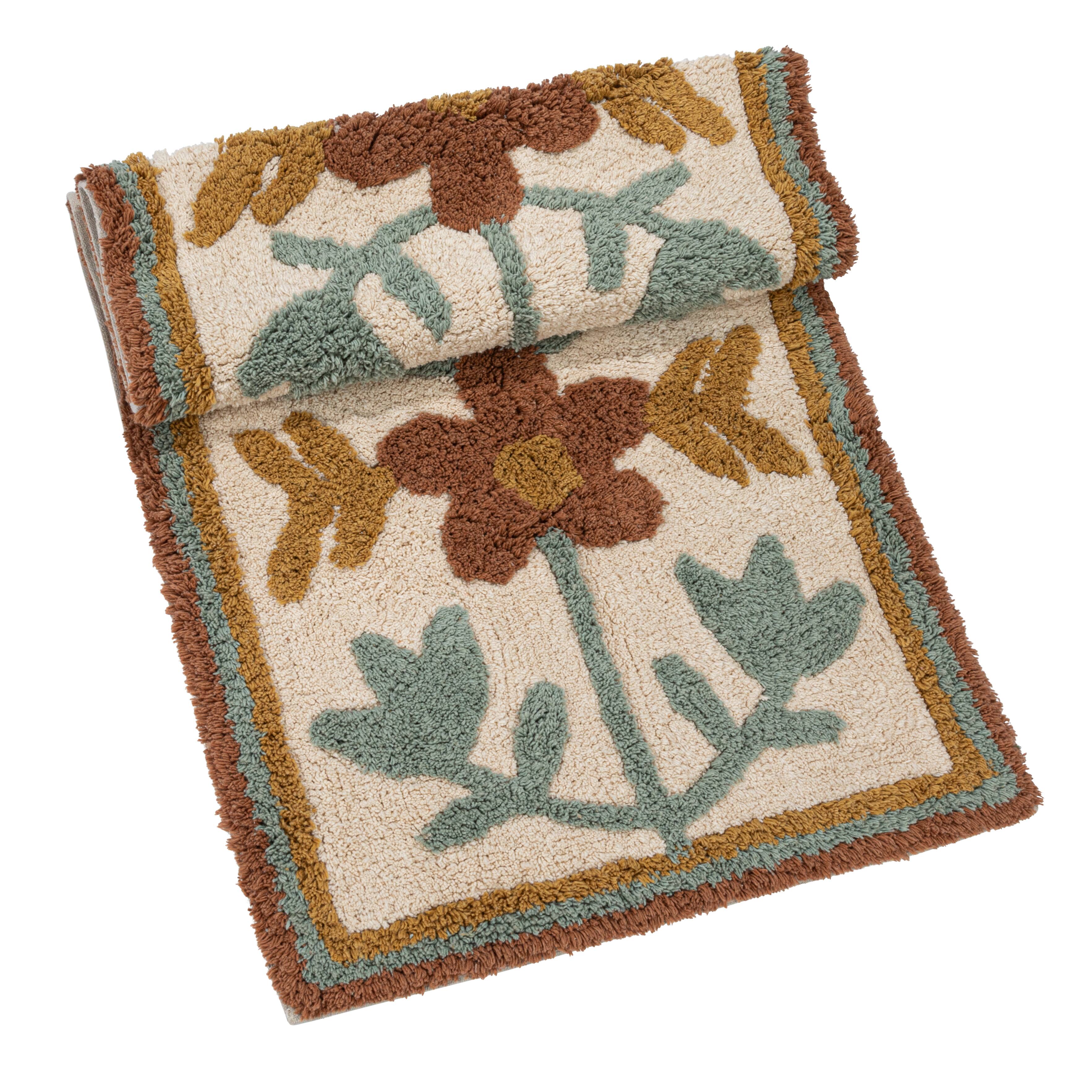 Hello Honey® 5ft. Cotton Tufted Floor Runner with Flowers