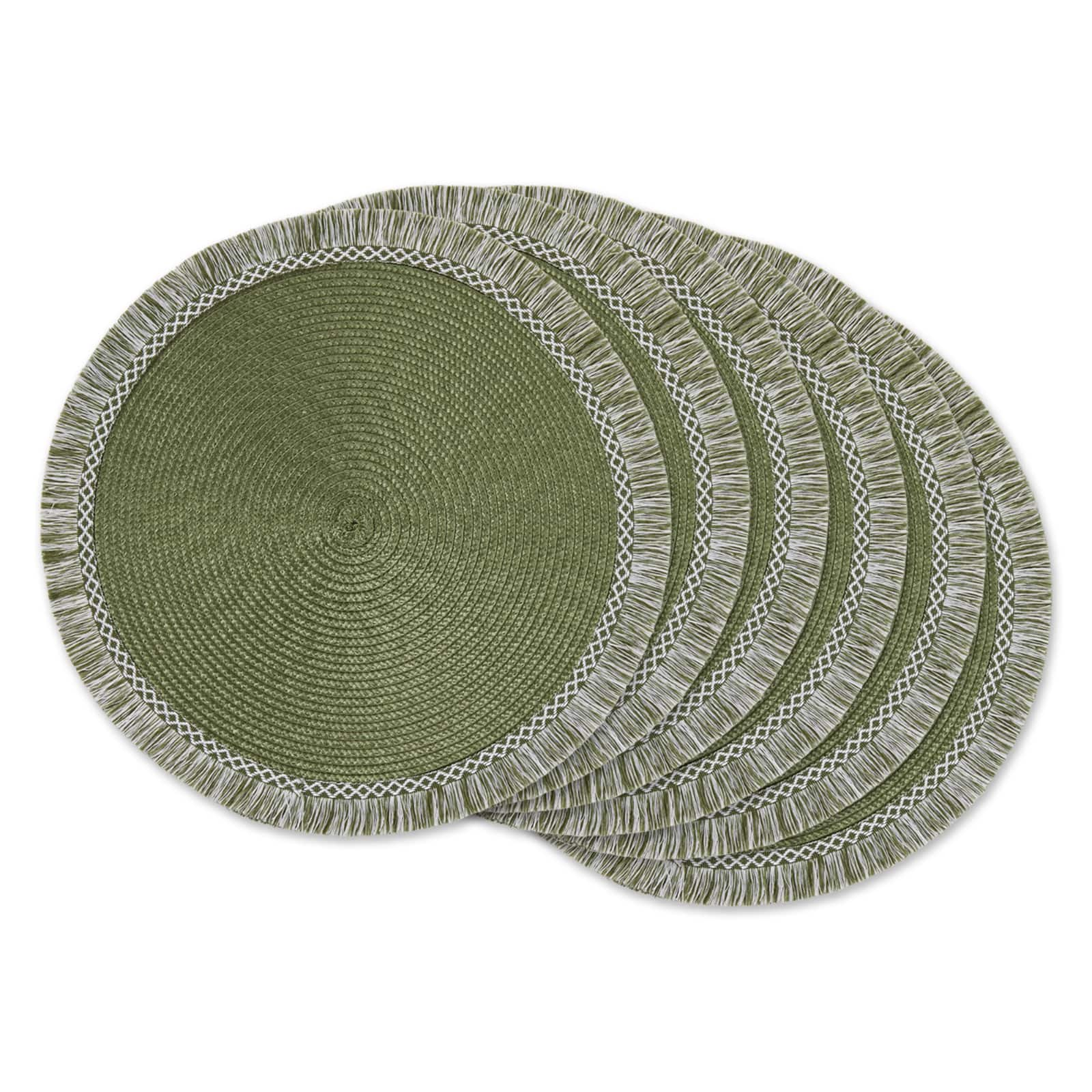 DII&#xAE; Round Fringed Placemats, 6ct.