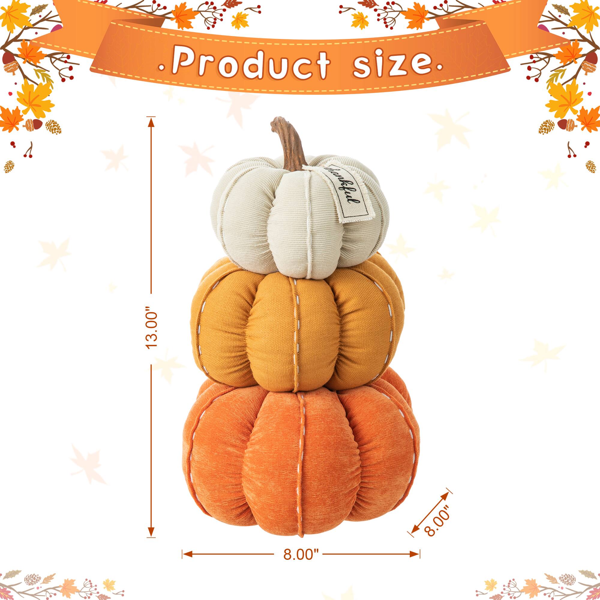 Glitzhome® 13" Fall Stacked Fabric Pumpkin
