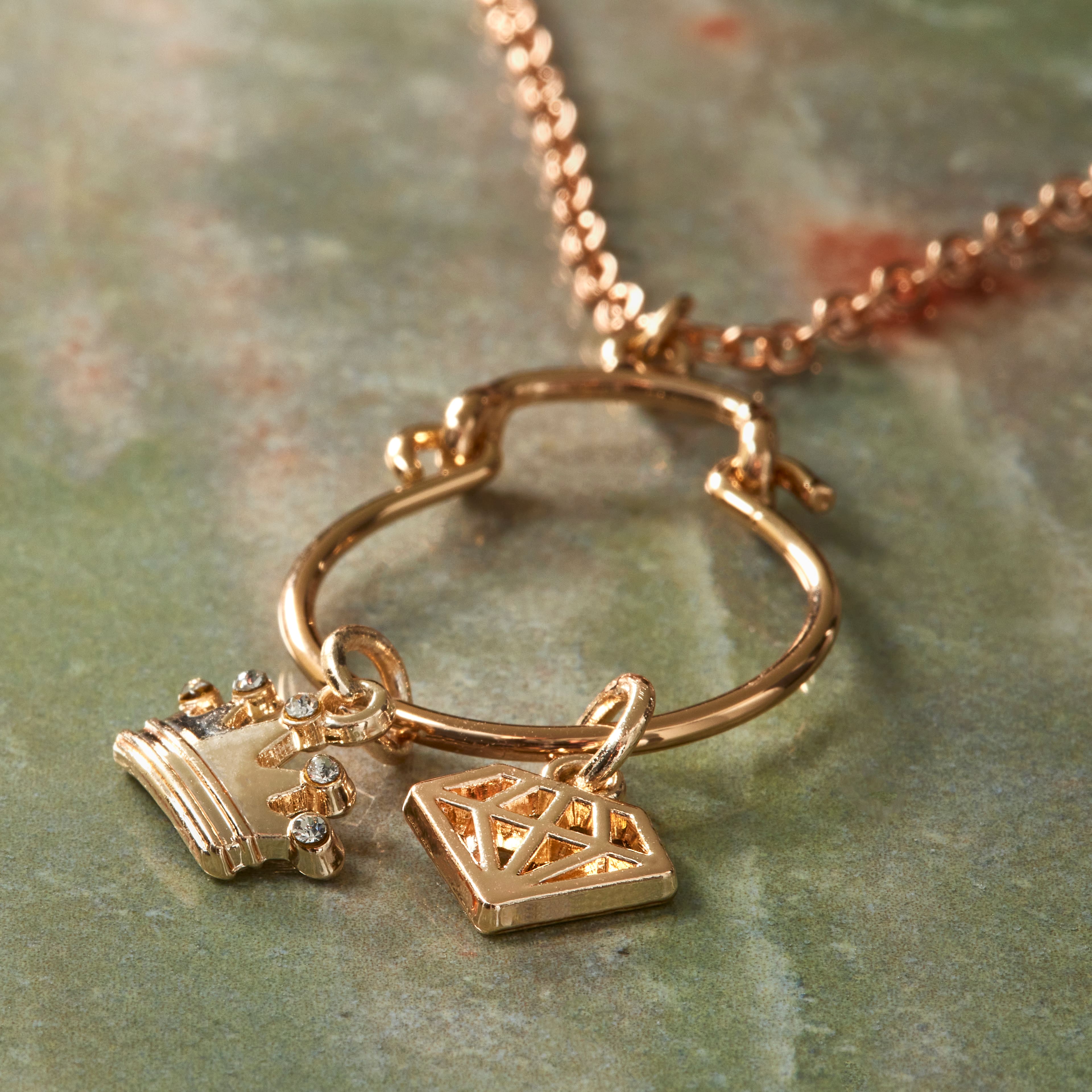 Charmalong&#x2122; 14K Gold Crown &#x26; Diamond Charms by Bead Landing&#x2122;