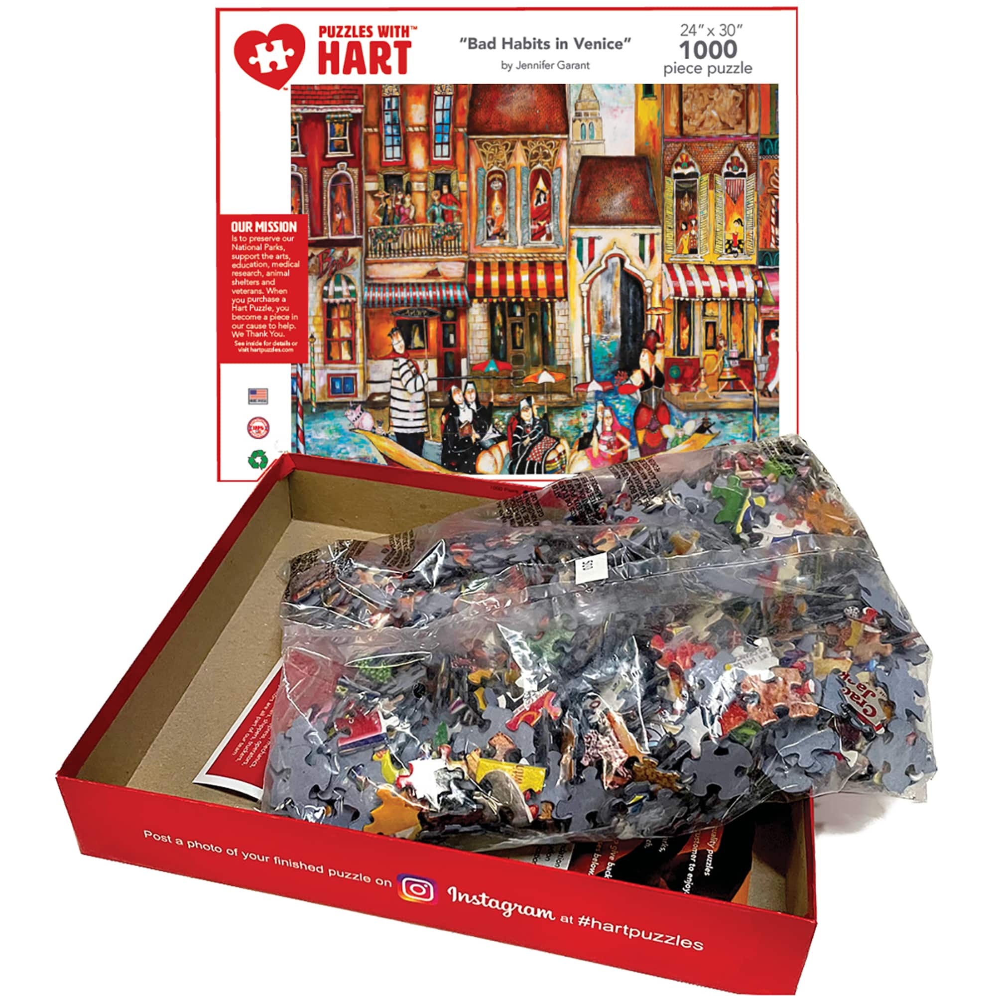 Hart Puzzles Bad Habits in Venice 1000 Piece Puzzle