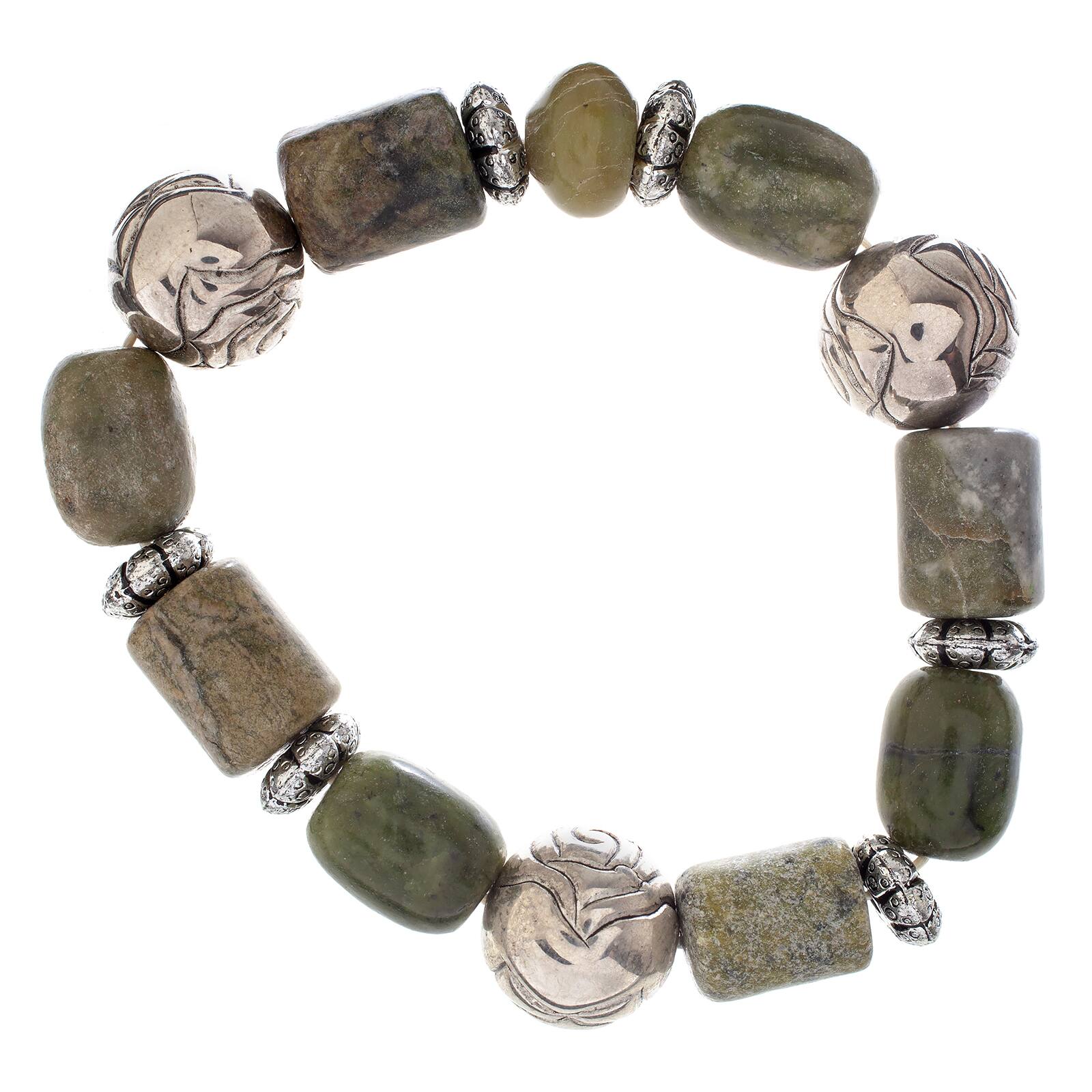 John Bead New Jade No.85 Natural Stone Stretch Bracelet