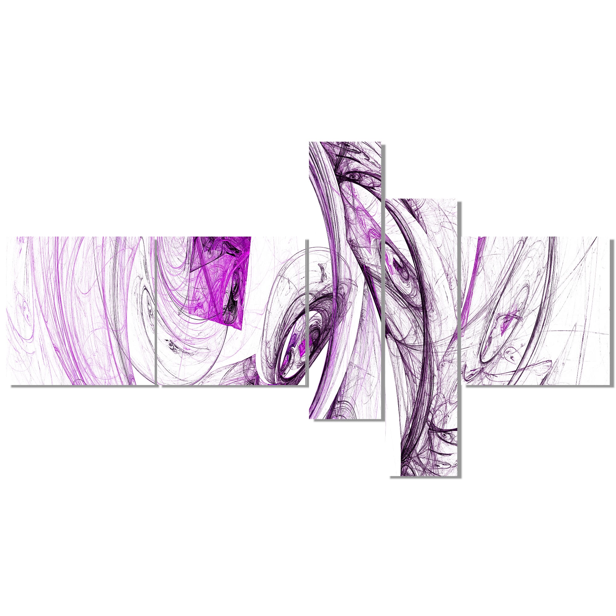 Designart - Billowing Smoke Purple - Abstract Canvas art print