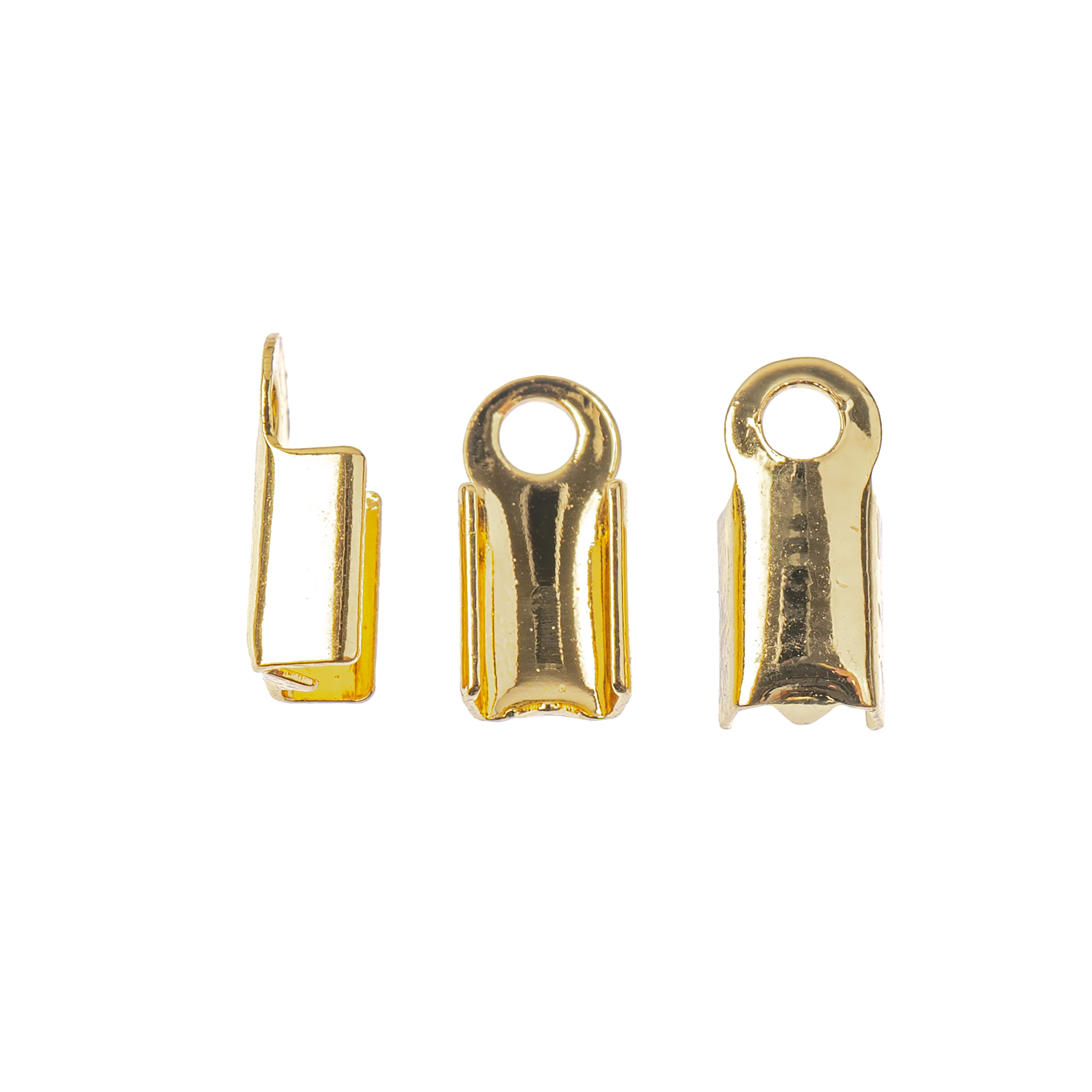 9mm 18K Gold-Plated Folding End Crimps by Bead Landing&#x2122;