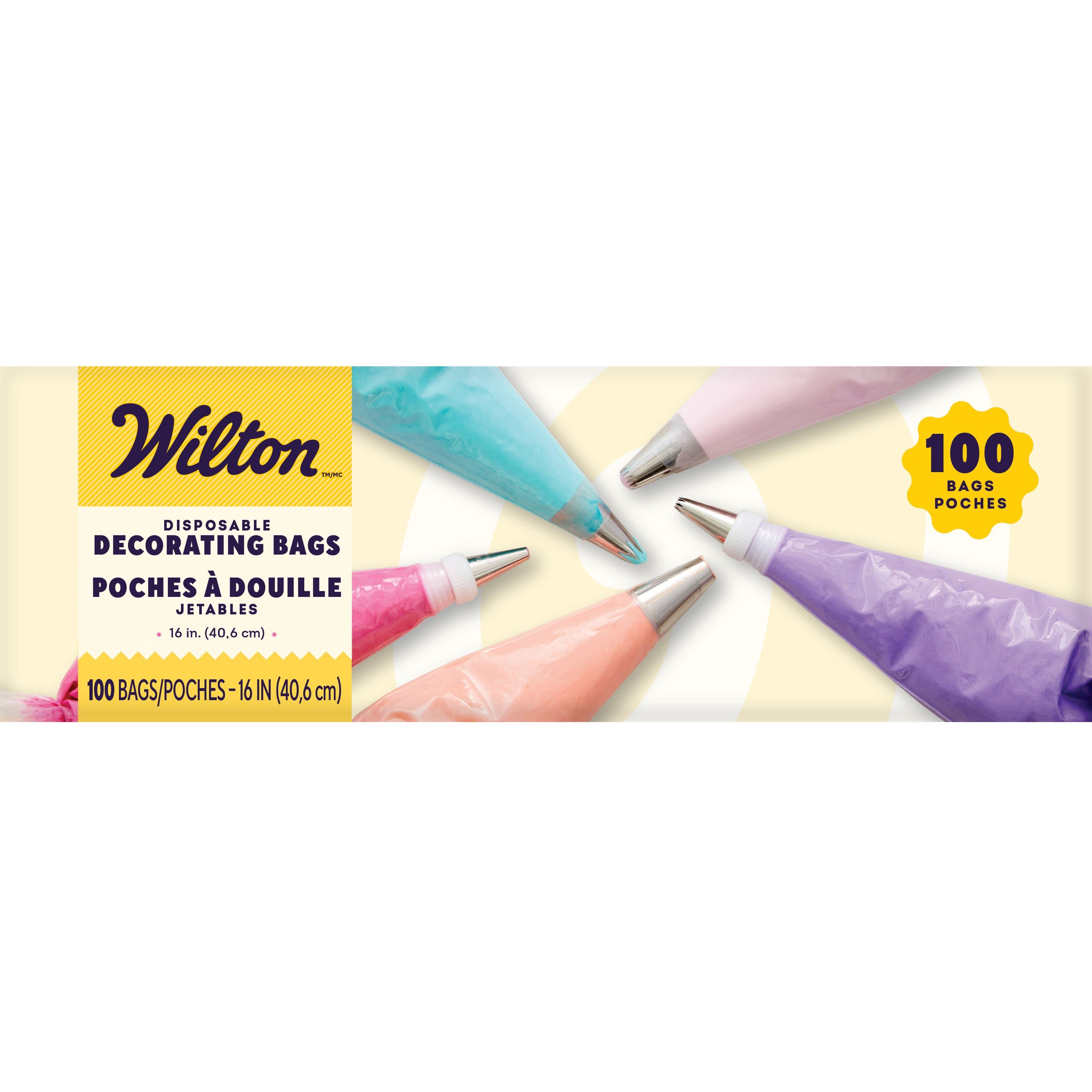 Wilton&#x2122; 16&#x22; Disposable Plastic Decorating Bags, 100ct.