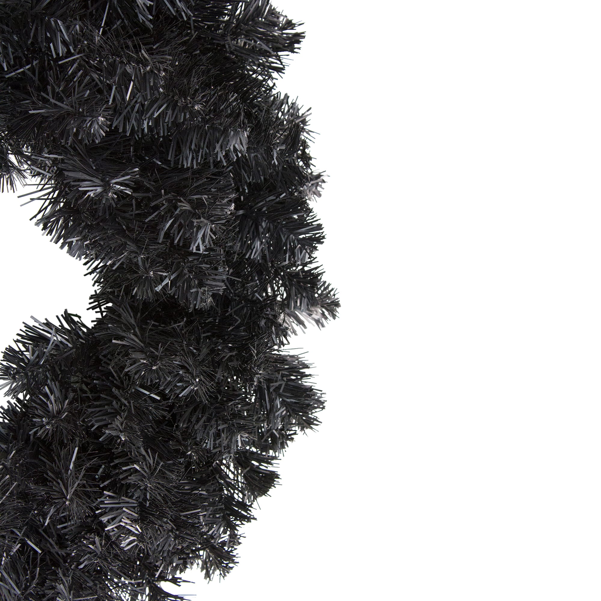 24&#x22; Black Unlit Colorado Spruce Artificial Halloween Wreath