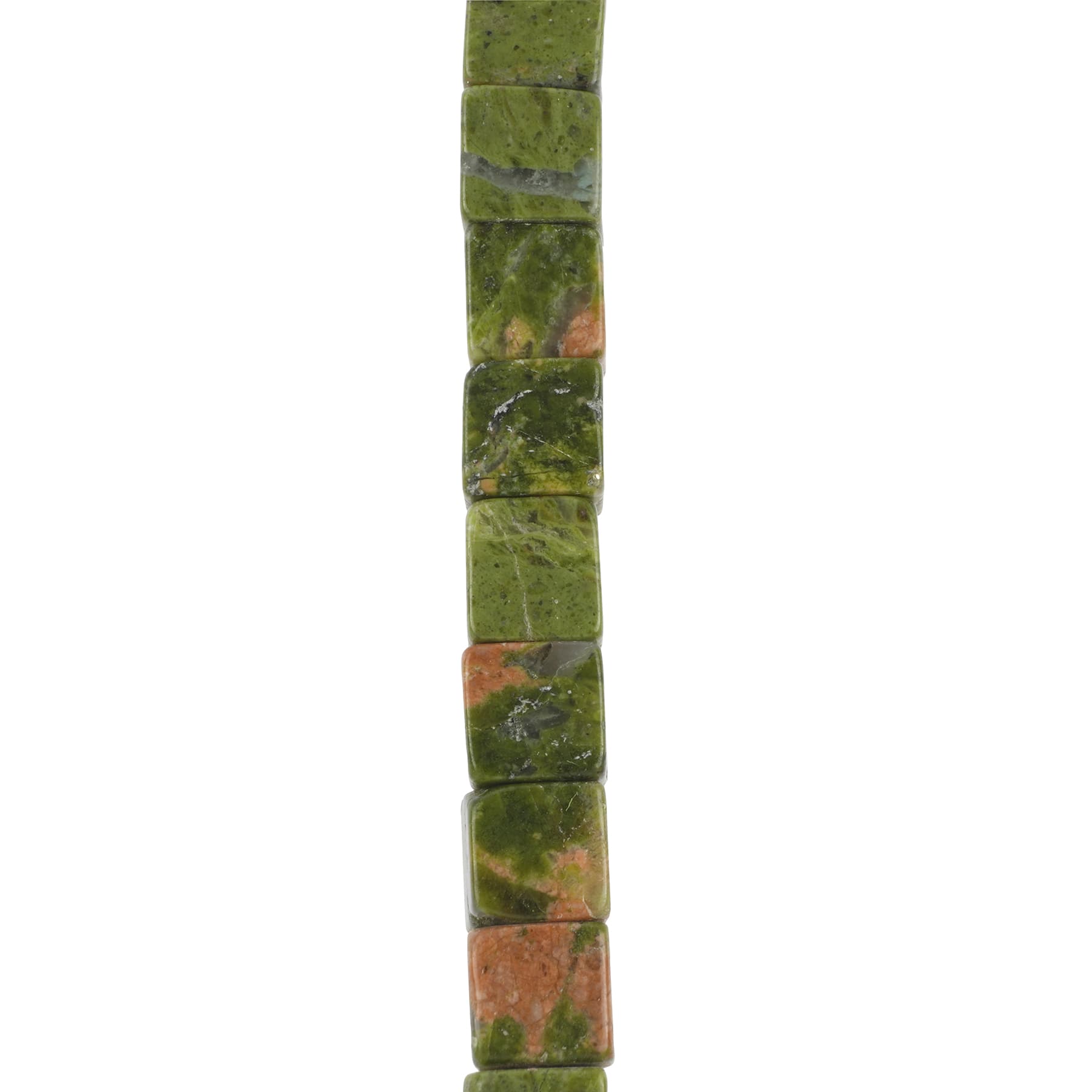 Green Unakite Cube Beads, 6mm by Bead Landing™