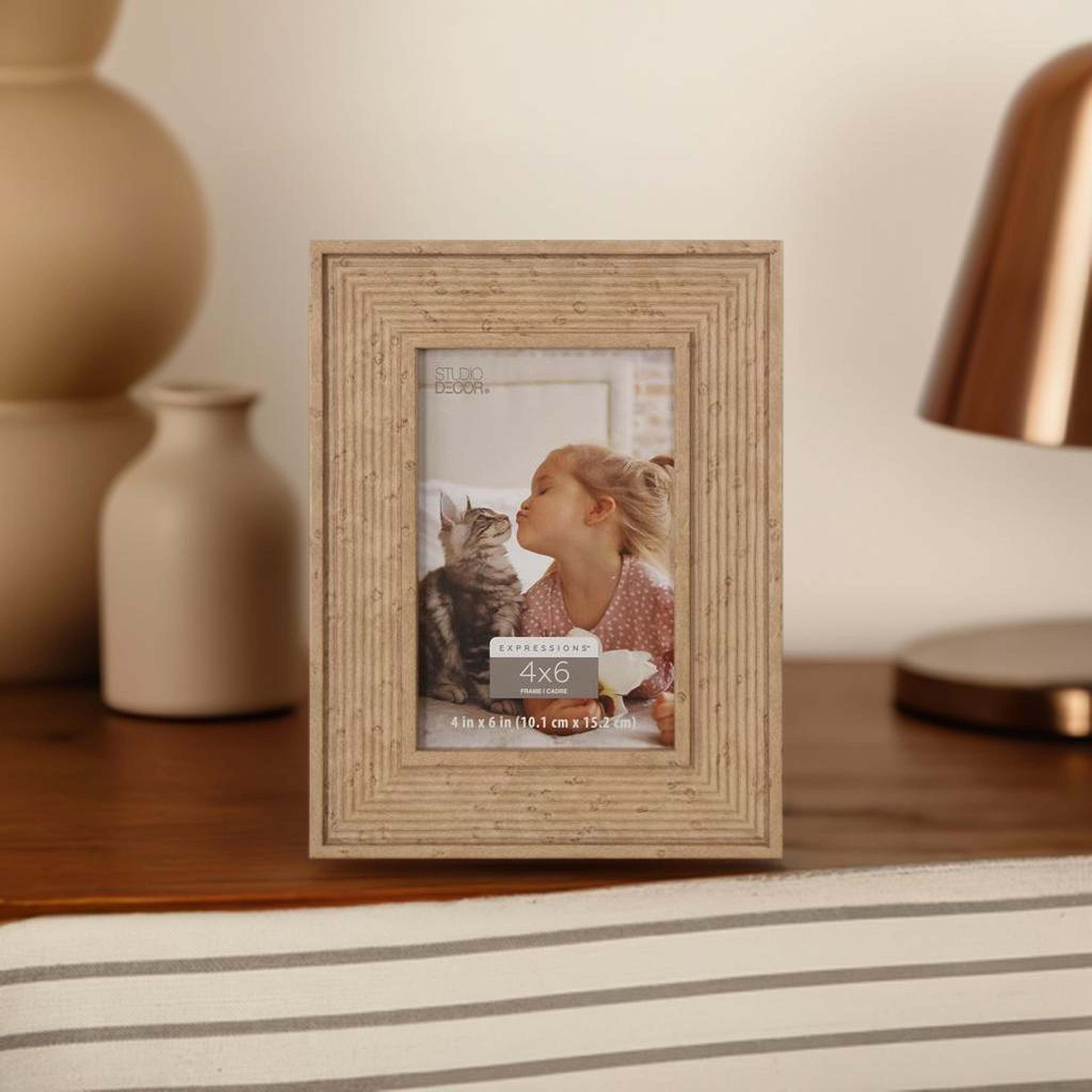 Expressions&#x2122; 4&#x22; x 6&#x22; Tan Ribbed Frame by Studio D&#xE9;cor&#xAE;