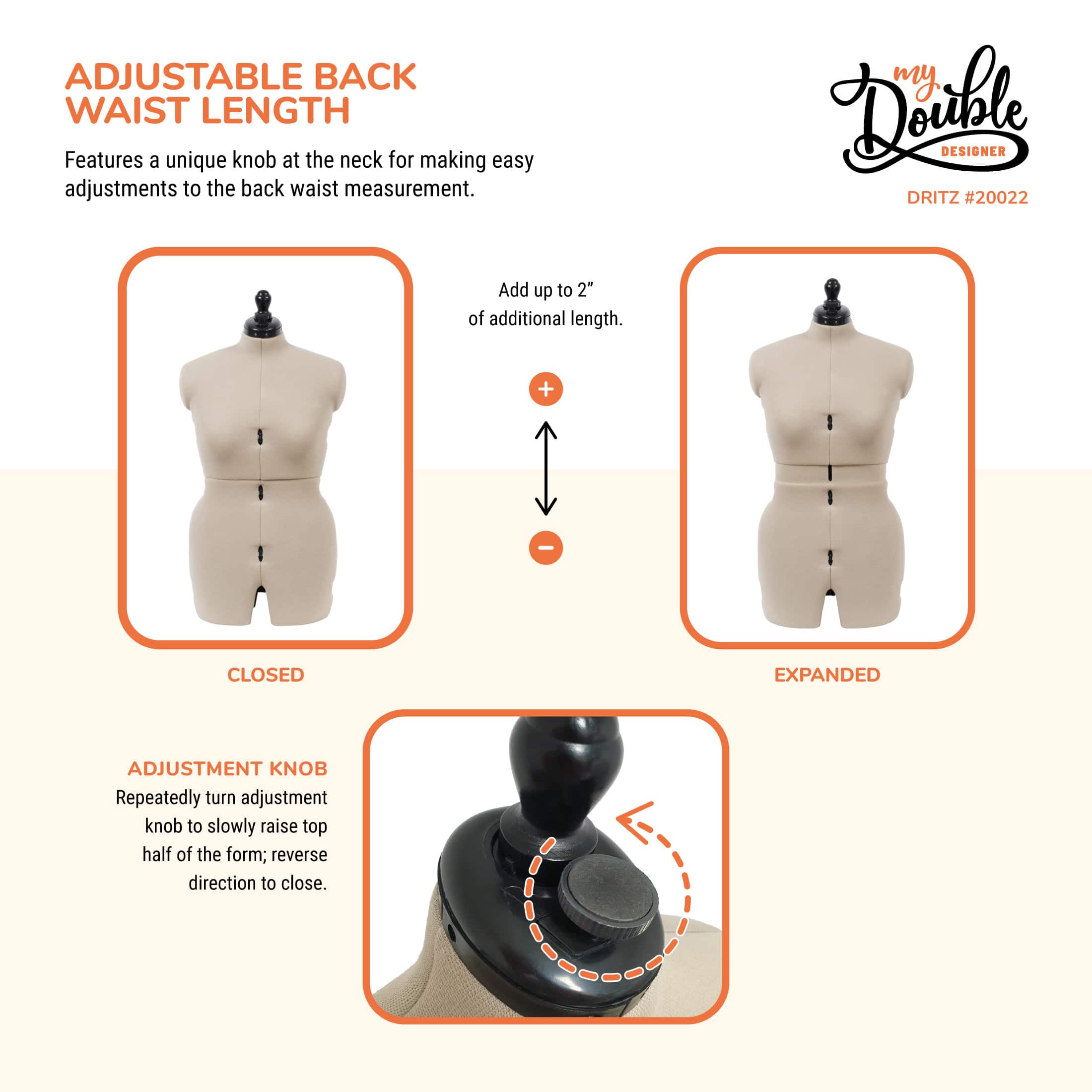 Dritz&#xAE; My Double Designer Medium Dress Form with Adjustable Tri-Pod Stand