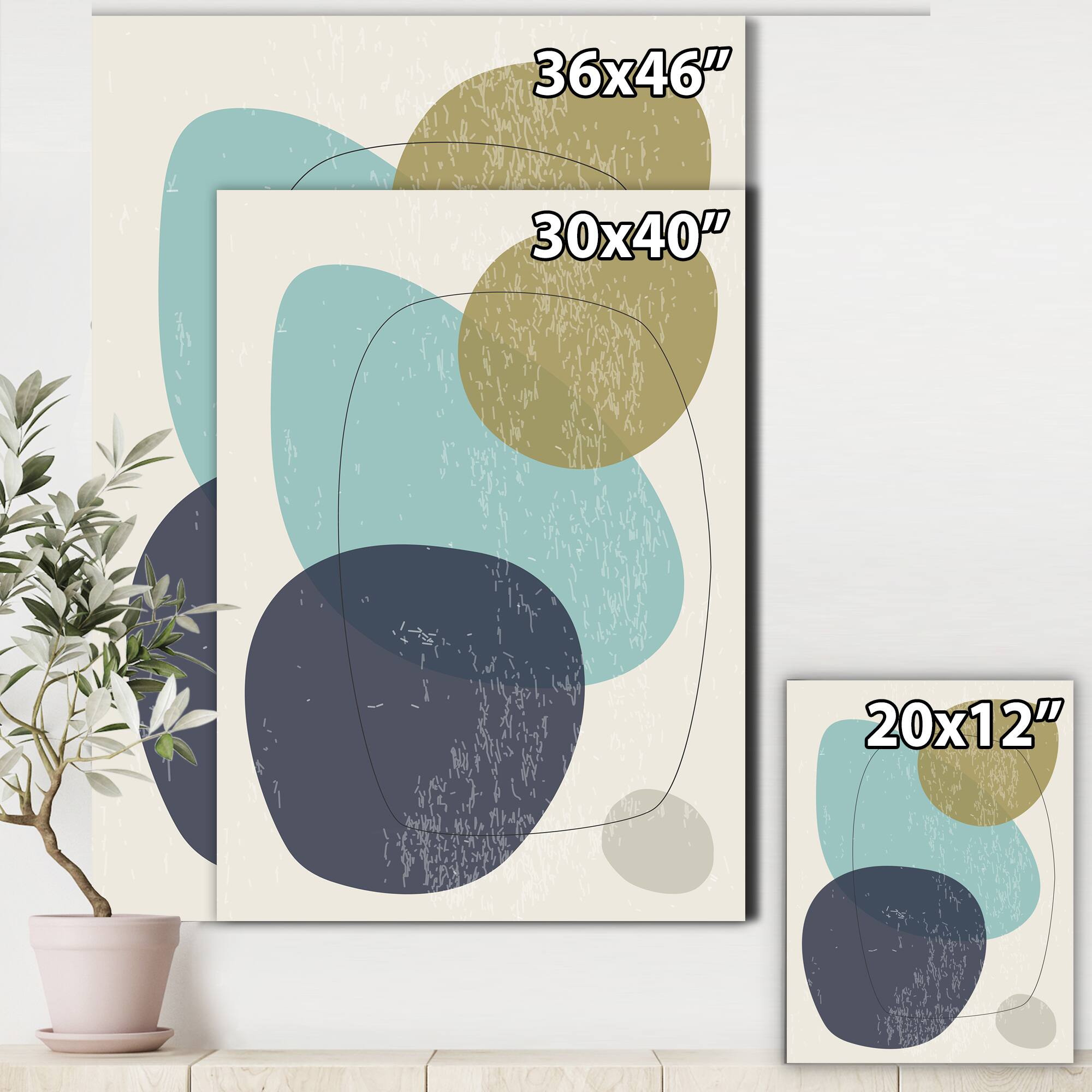 Designart - Minimal Elementary Organic And Geometric Compostions XXXIX - Modern Canvas Wall Art Print