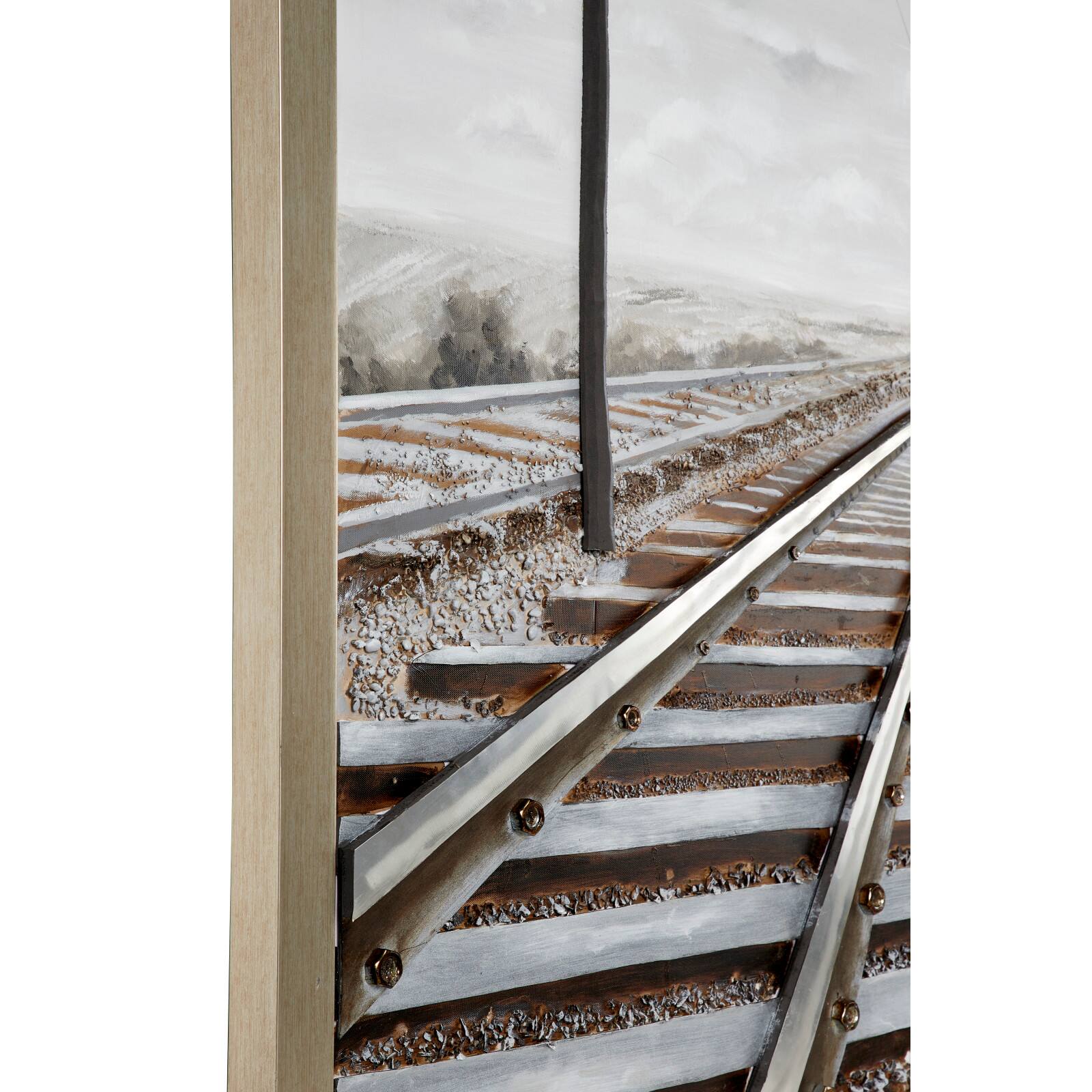 Gray Industrial Railroad Canvas Wall Art, 53" x 44"