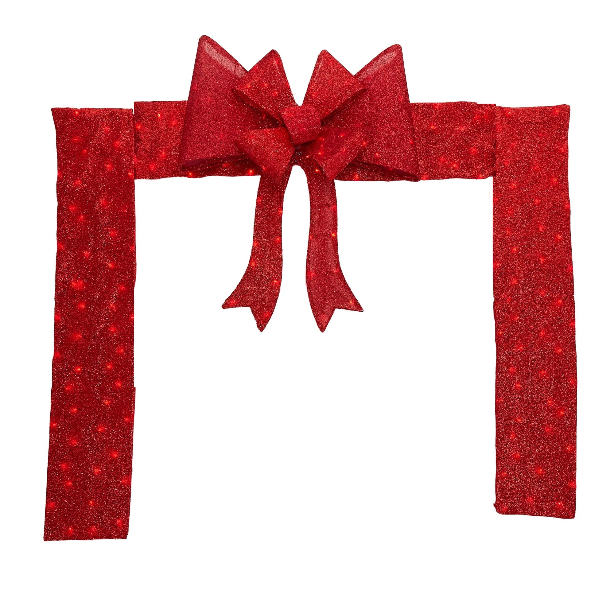 8ft. Red LED Christmas Doorway Arch Decoration with Bow