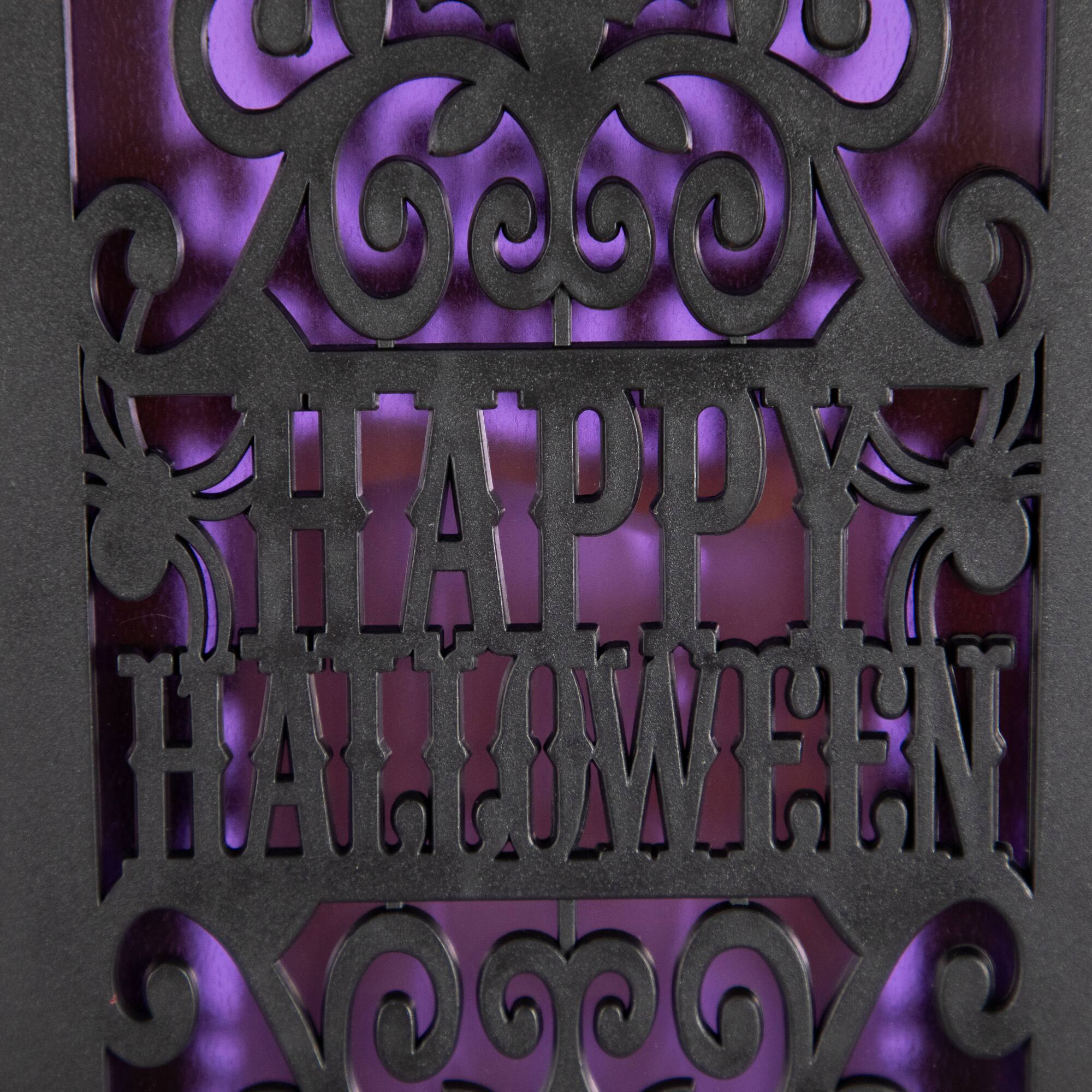 11" Black Bats Happy Halloween LED Candle Lantern