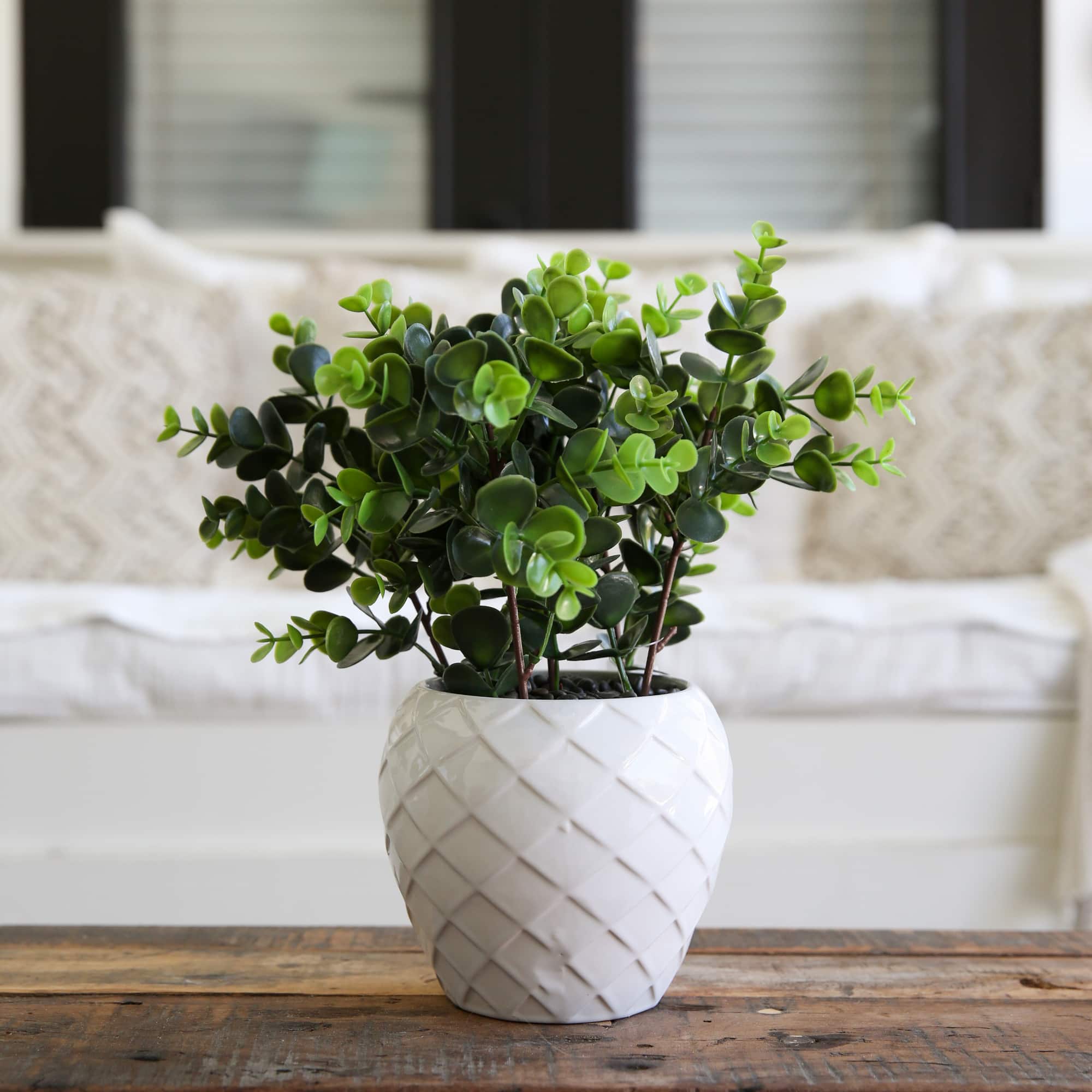 11&#x22; Artificial Boxwood Plant with Decorative Planter