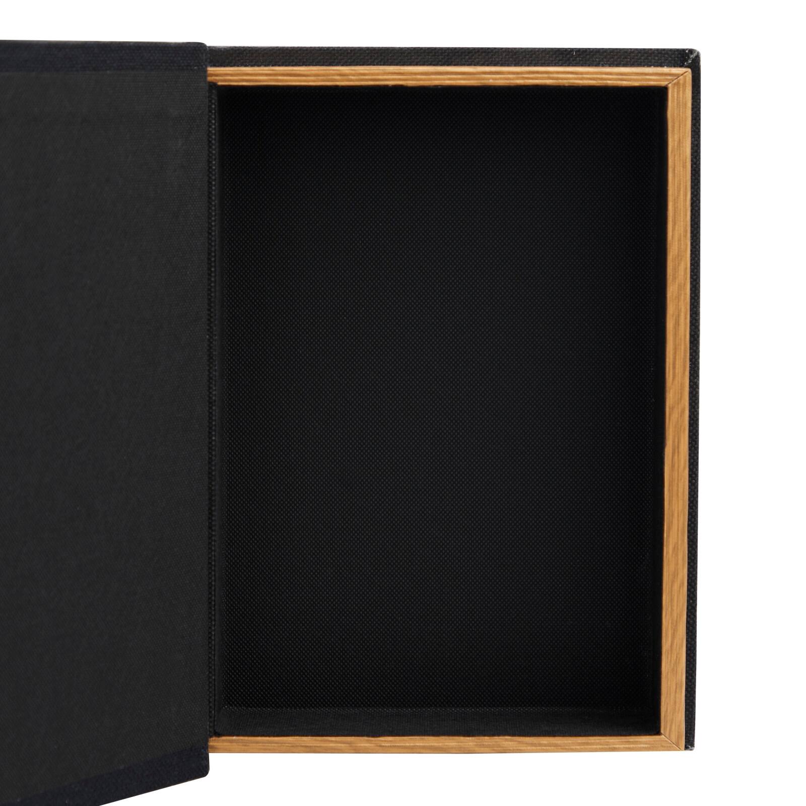 Black Eat Drink Nap Linen Storage Book Box Set