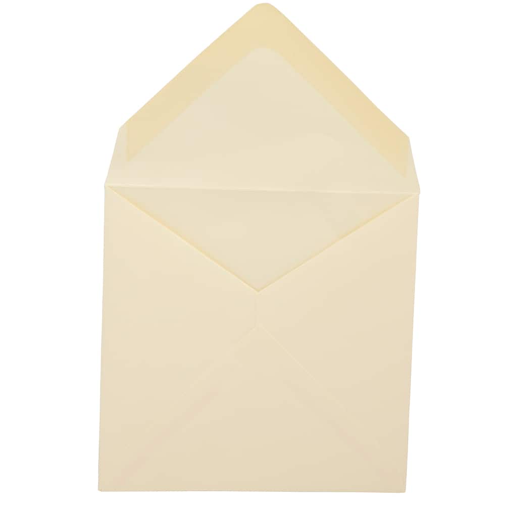 JAM Paper 5&#x22; x 5&#x22; Ivory Square Invitation Envelopes with Euro Flap
