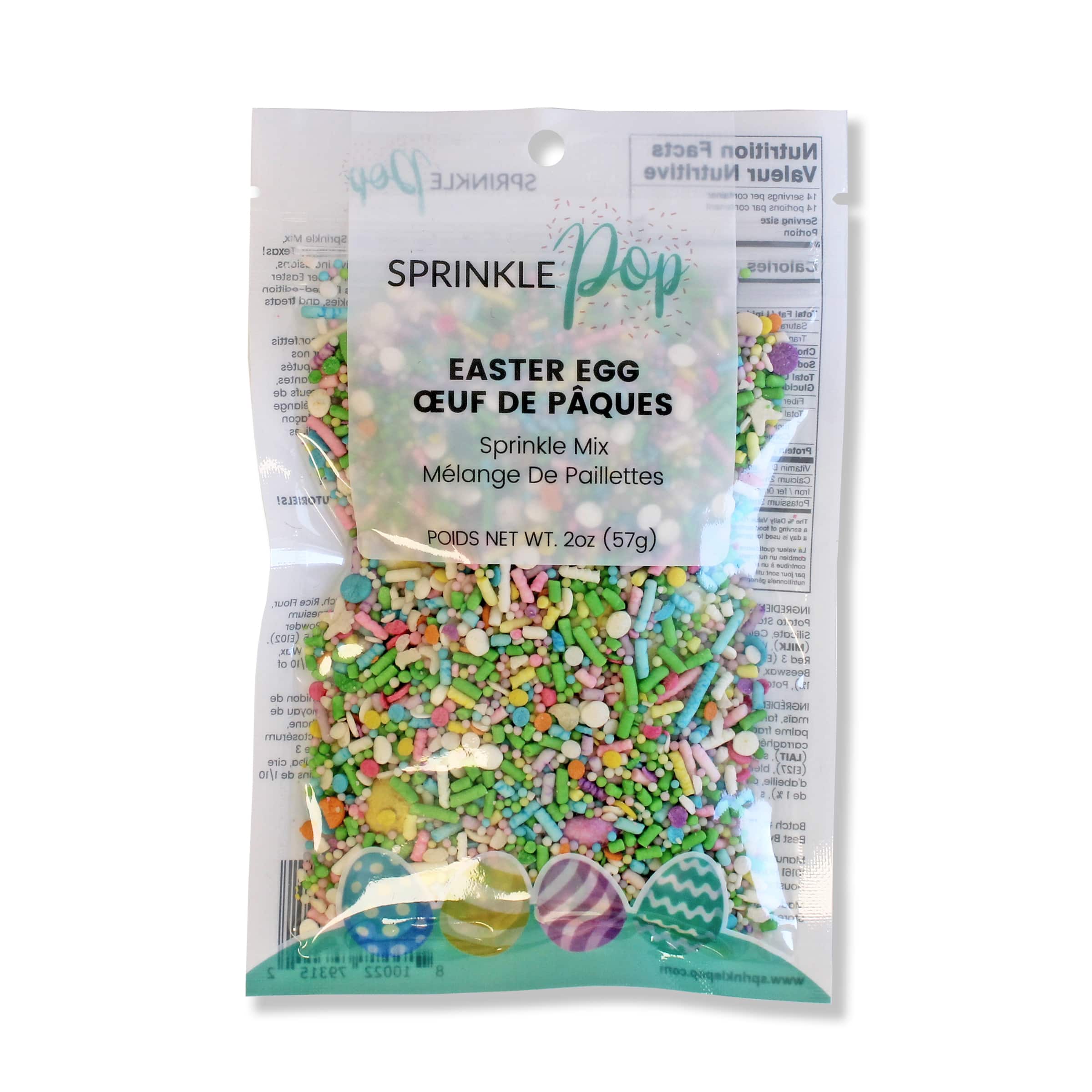 M&#xE9;lange de bonbons &#xE0; saupoudrer Oeuf de P&#xE2;ques de Sprinkle Pop, 57&#xA0;g