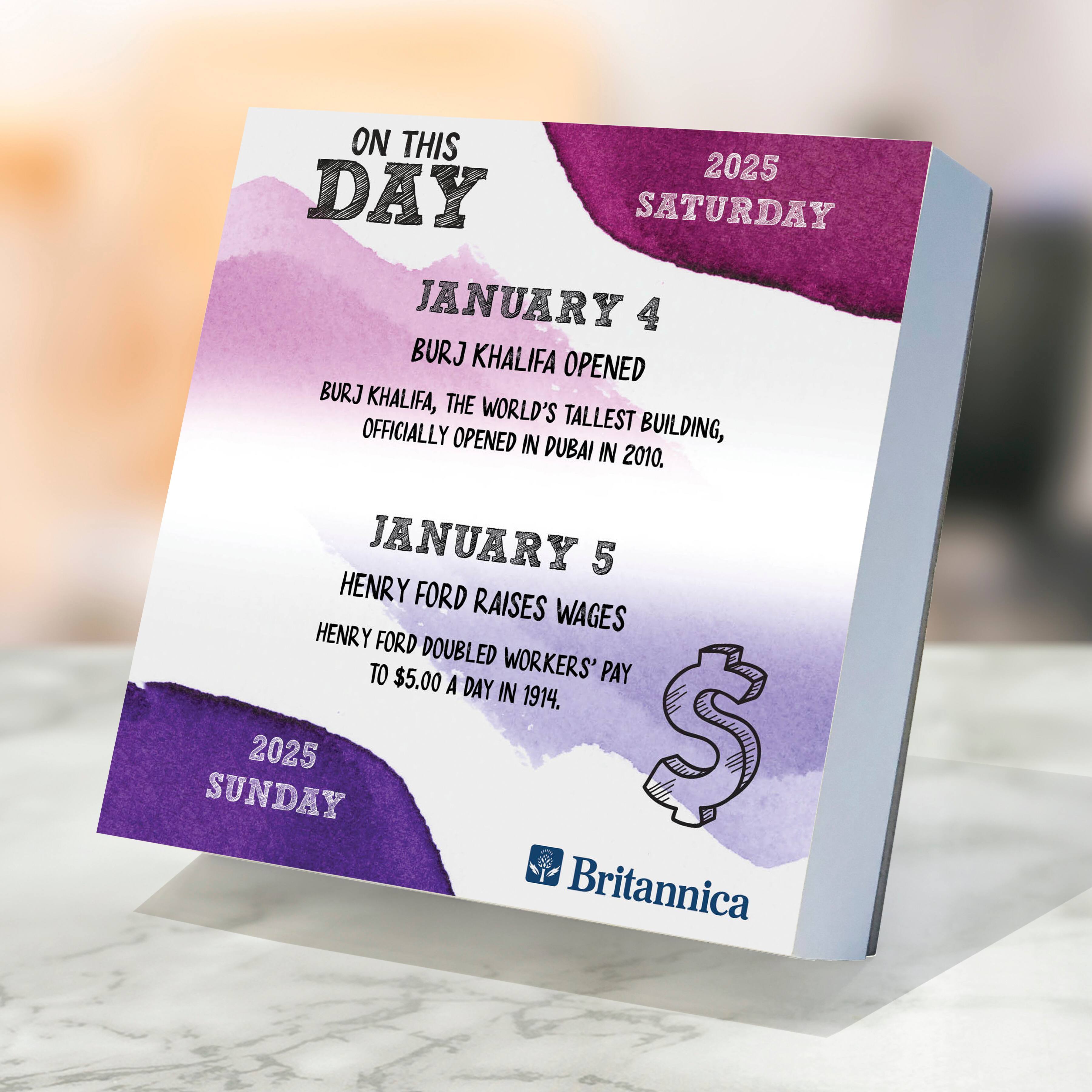 TF Publishing 2025 On This Day Daily Desktop Calendar