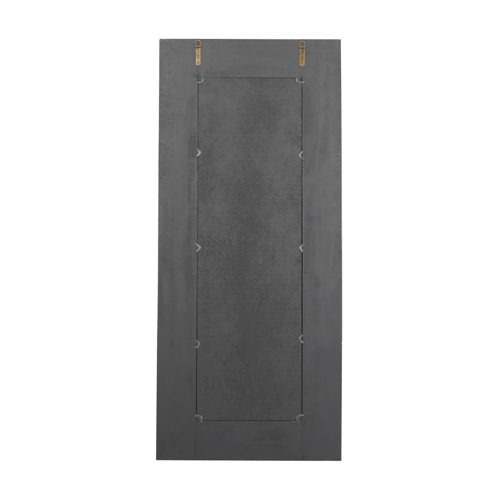 59&#x22; White Farmhouse Wood Wall Mirror
