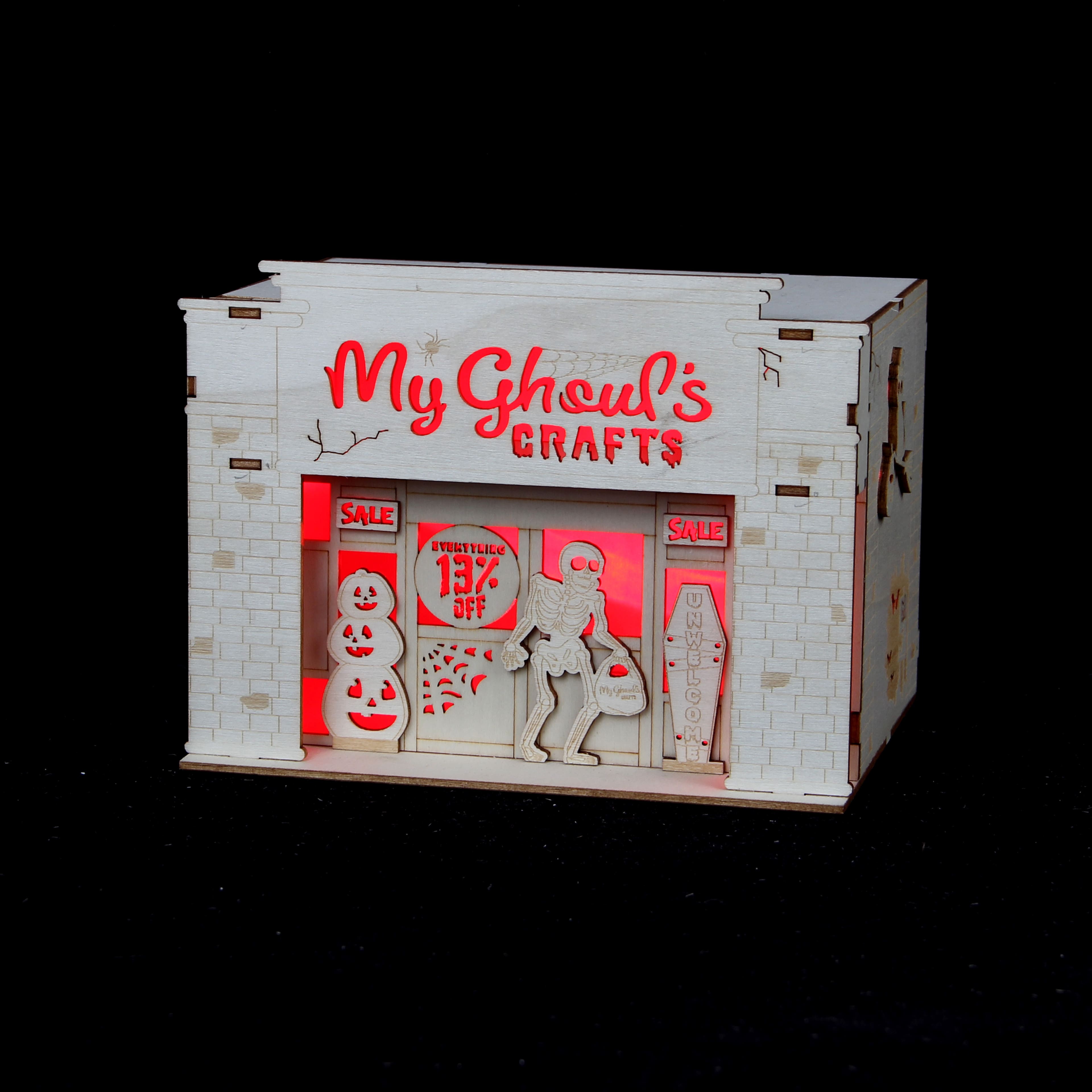 6.75&#x22; DIY Village My Ghoul&#x27;s Crafts LED Wood D&#xE9;cor by Make Market&#xAE;