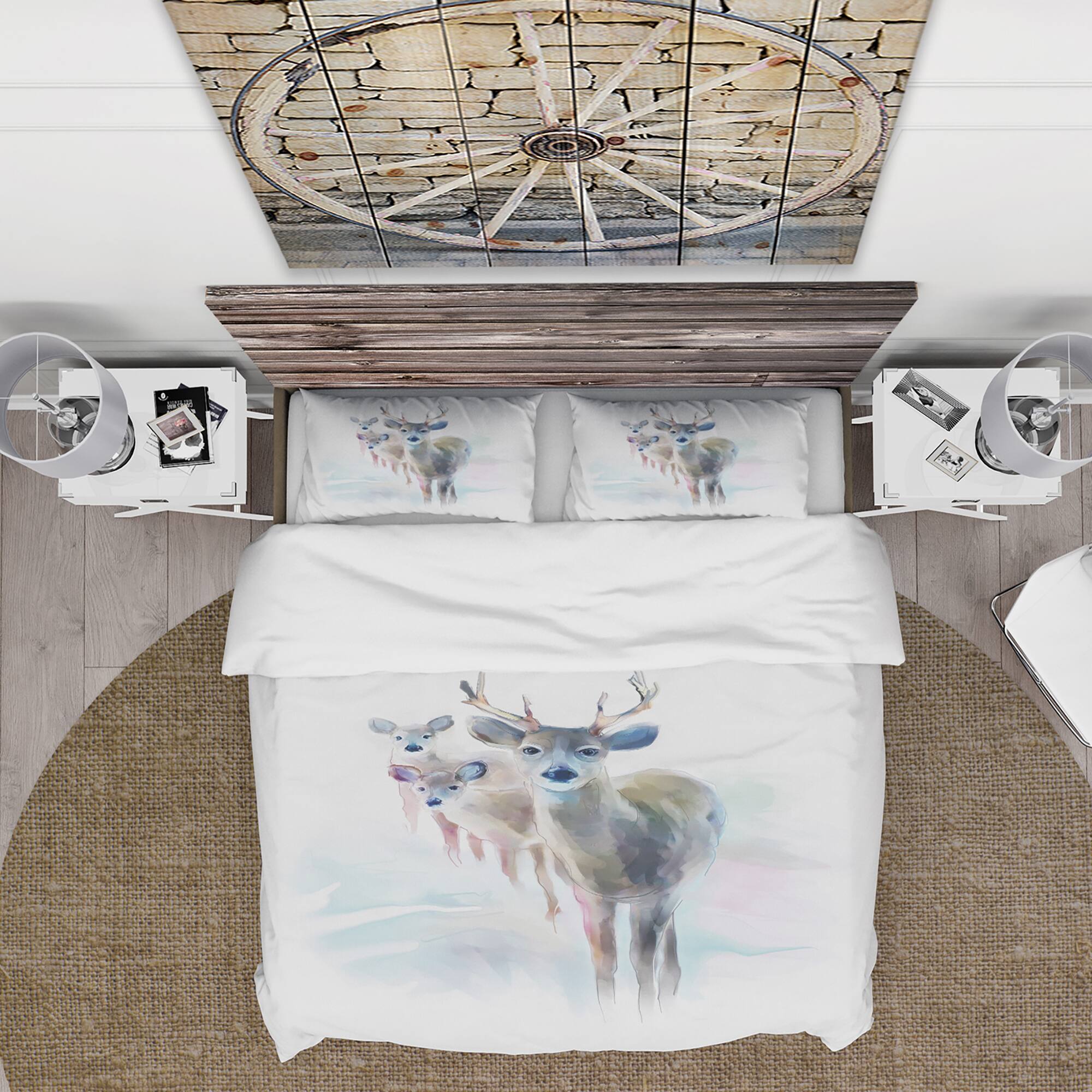 Designart 'Beautiful Deer With Big Horns - Animal Duvet Cover Set