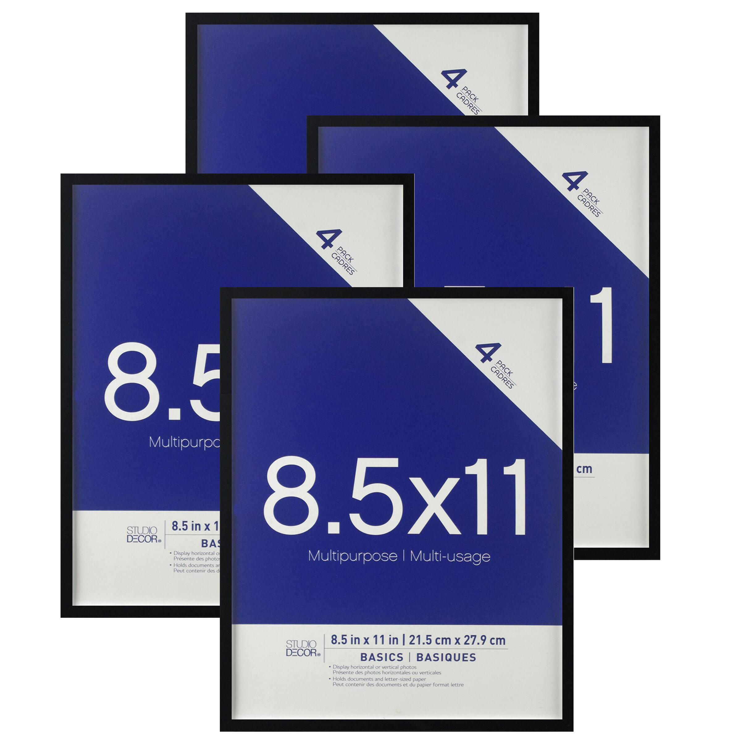 4 Pack Basics 8.5" x 11"  Multipurpose Wall Frames by Studio Décor®