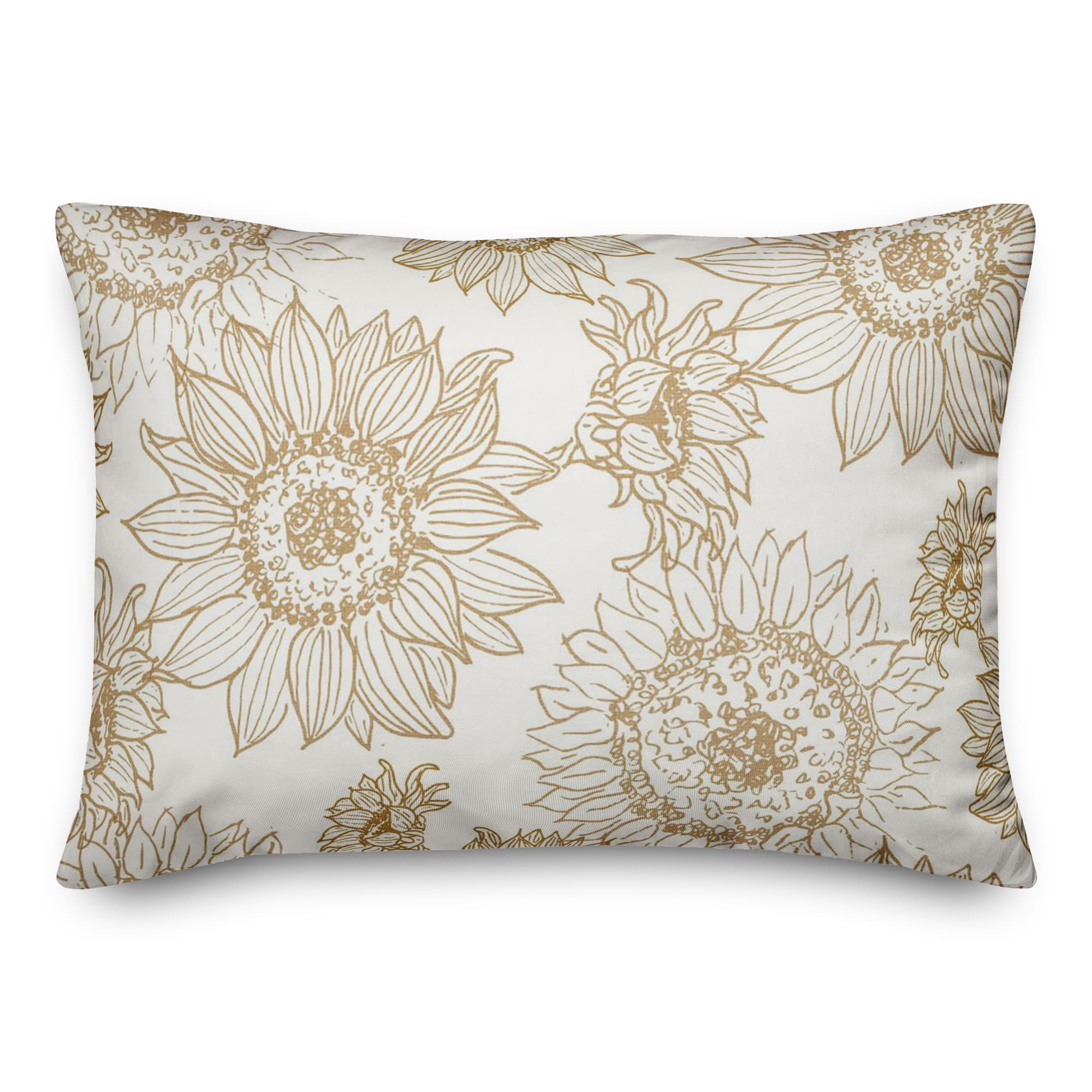 Large Sunflower Head Throw Pillow