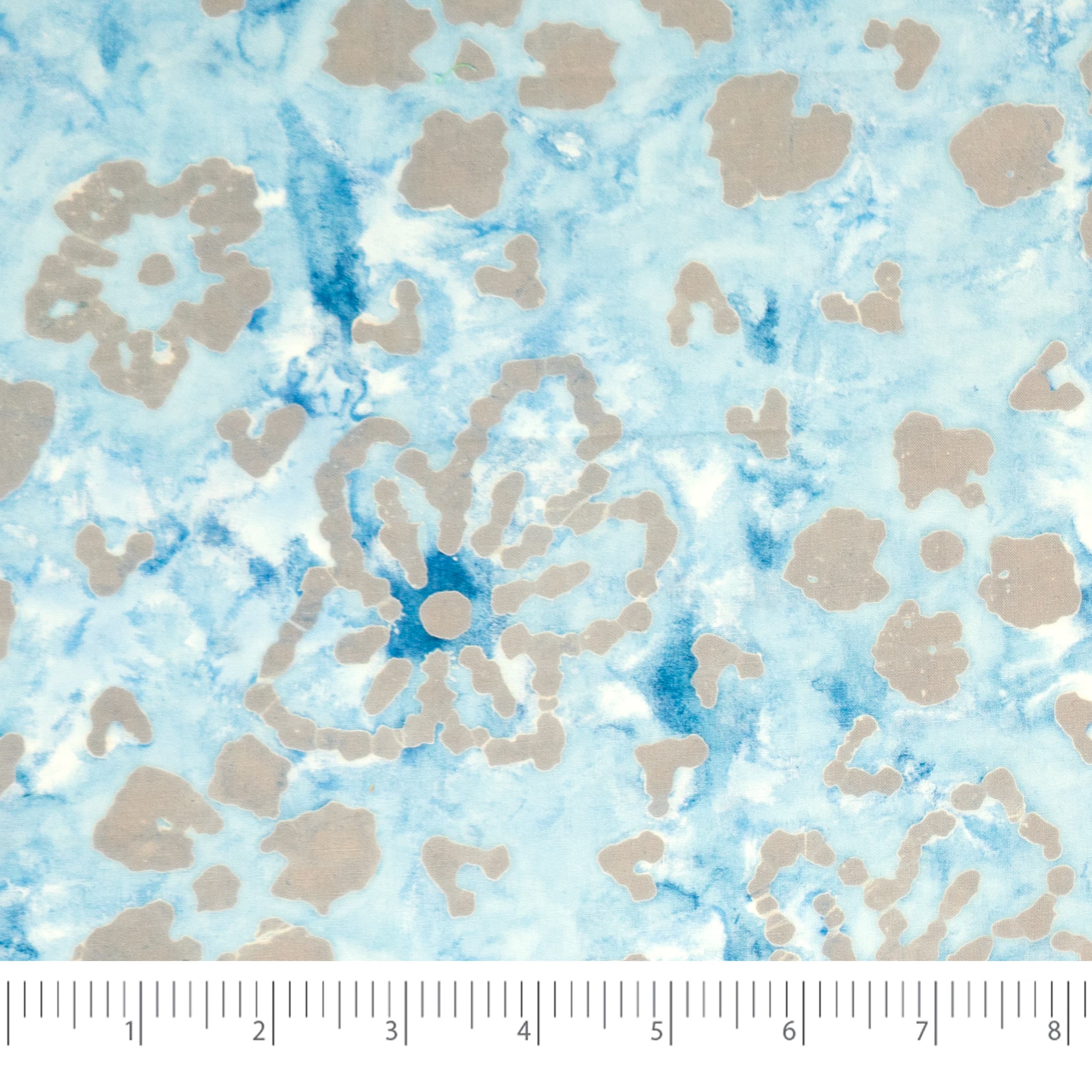 SINGER Batik Light Cyan Flower Cotton Fabric