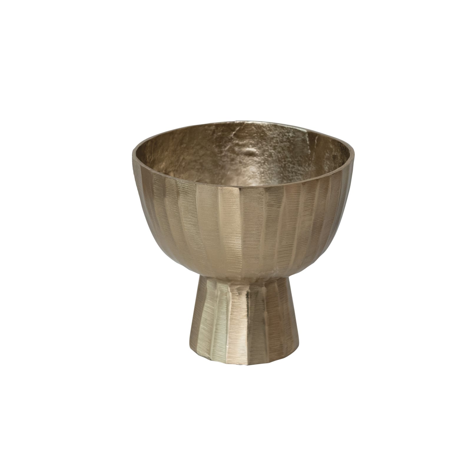 Hello Honey&#xAE; 8.5&#x22; Gold Aureate Creased Metal Planter