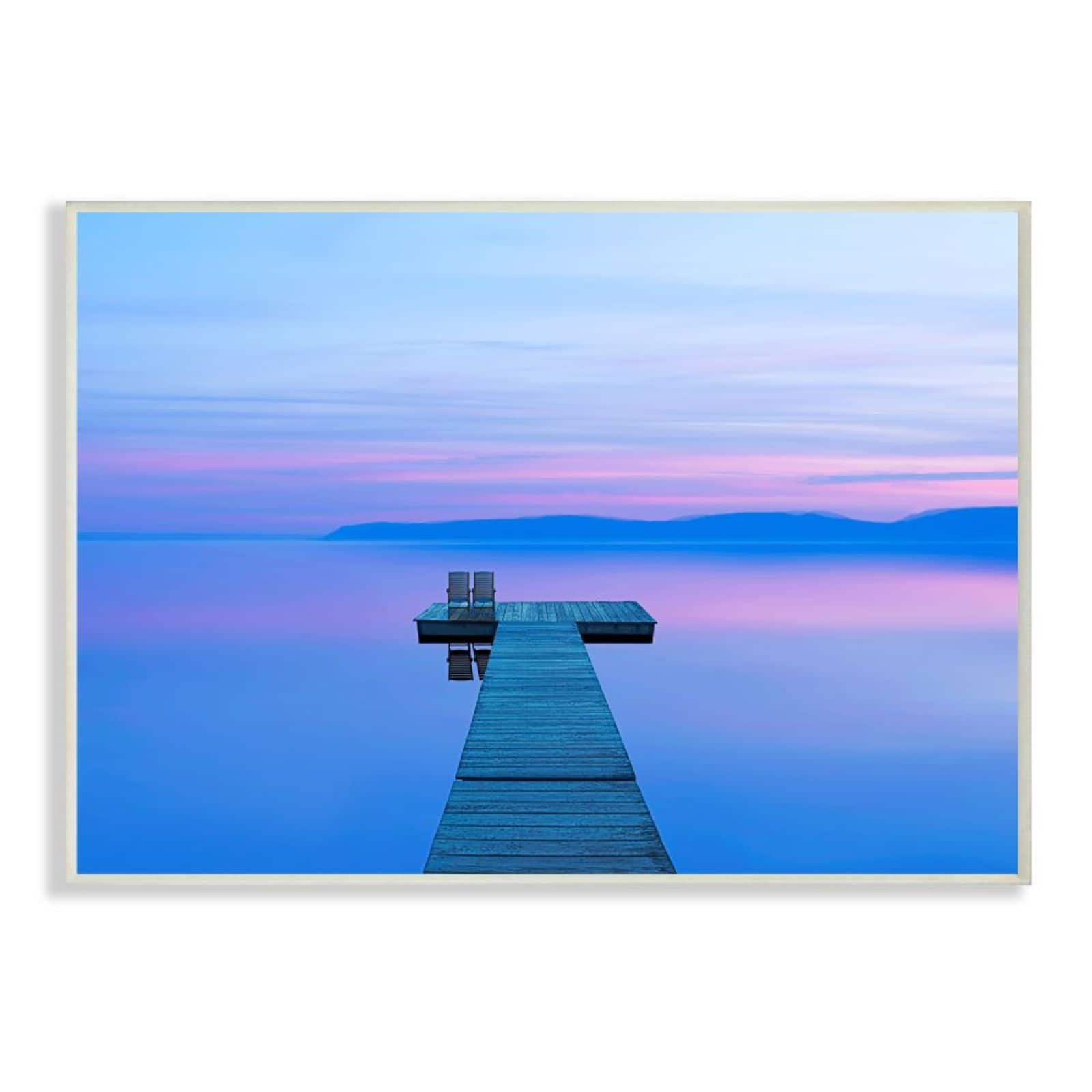 Stupell Industries Lake Landscape Wall Art in White Frame
