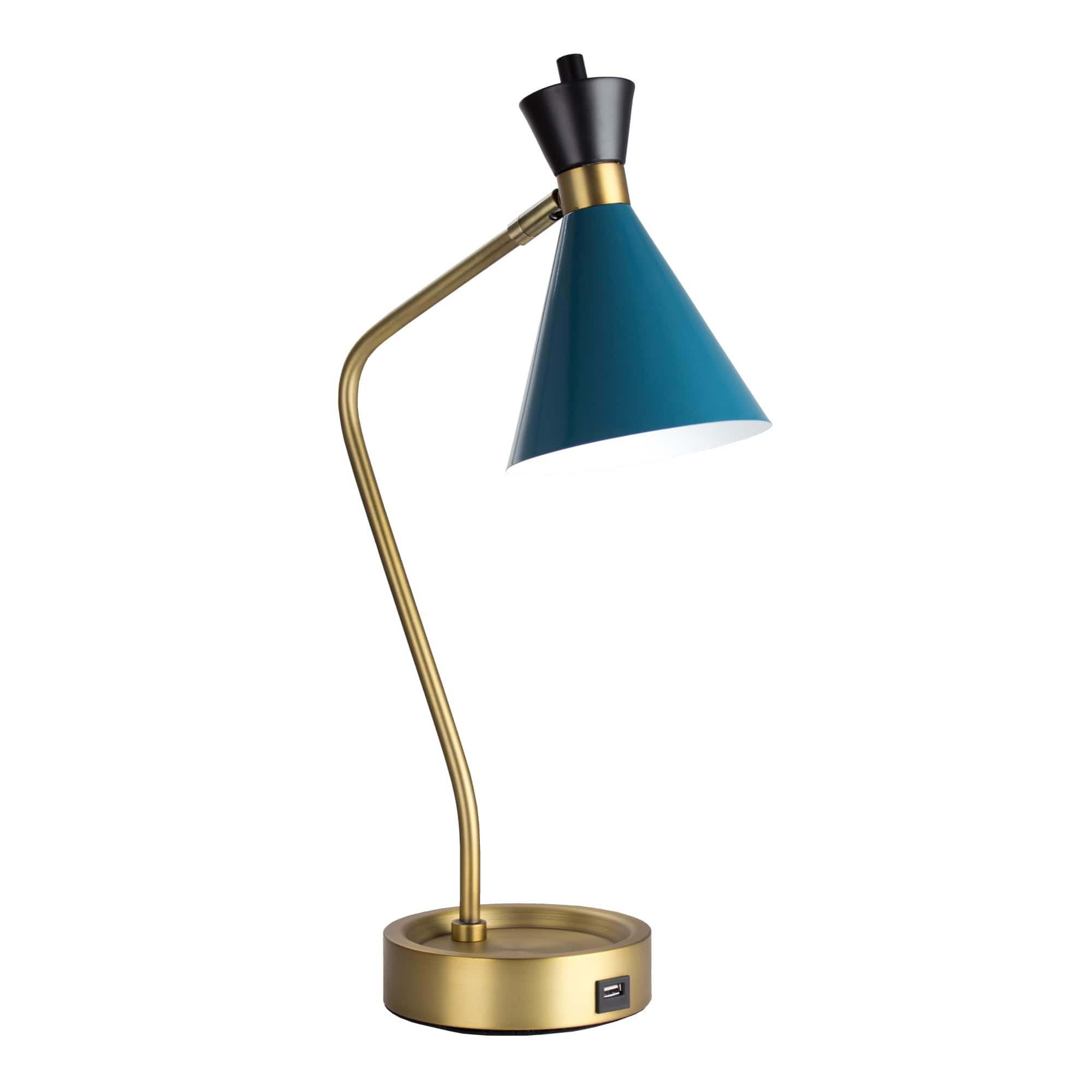 21" Metal Desk Lamp with USB Charger