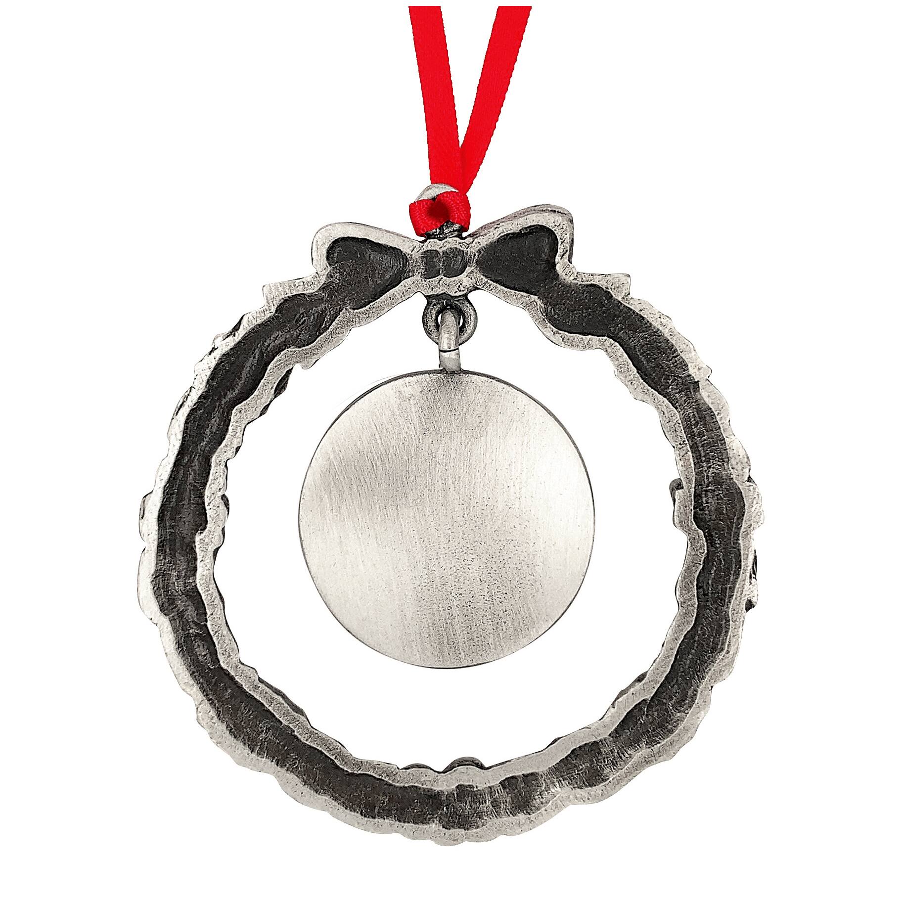 Wreath Ornament With Colorized Quarter Penguin Coin