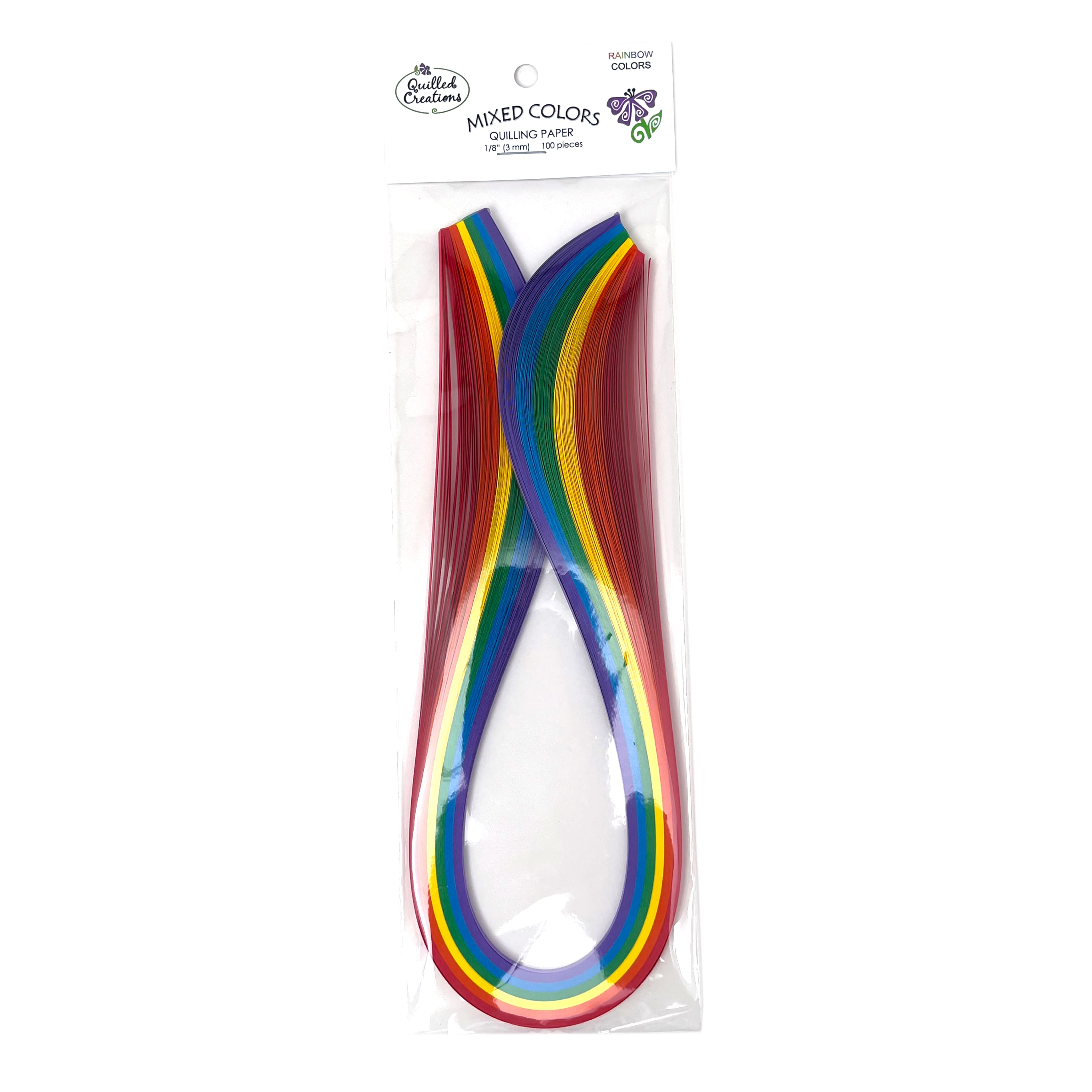 12 Packs: 100 ct. (1,200 total) Quilled Creations&#x2122; 1/8&#x22; Rainbow Mix Quilling Paper