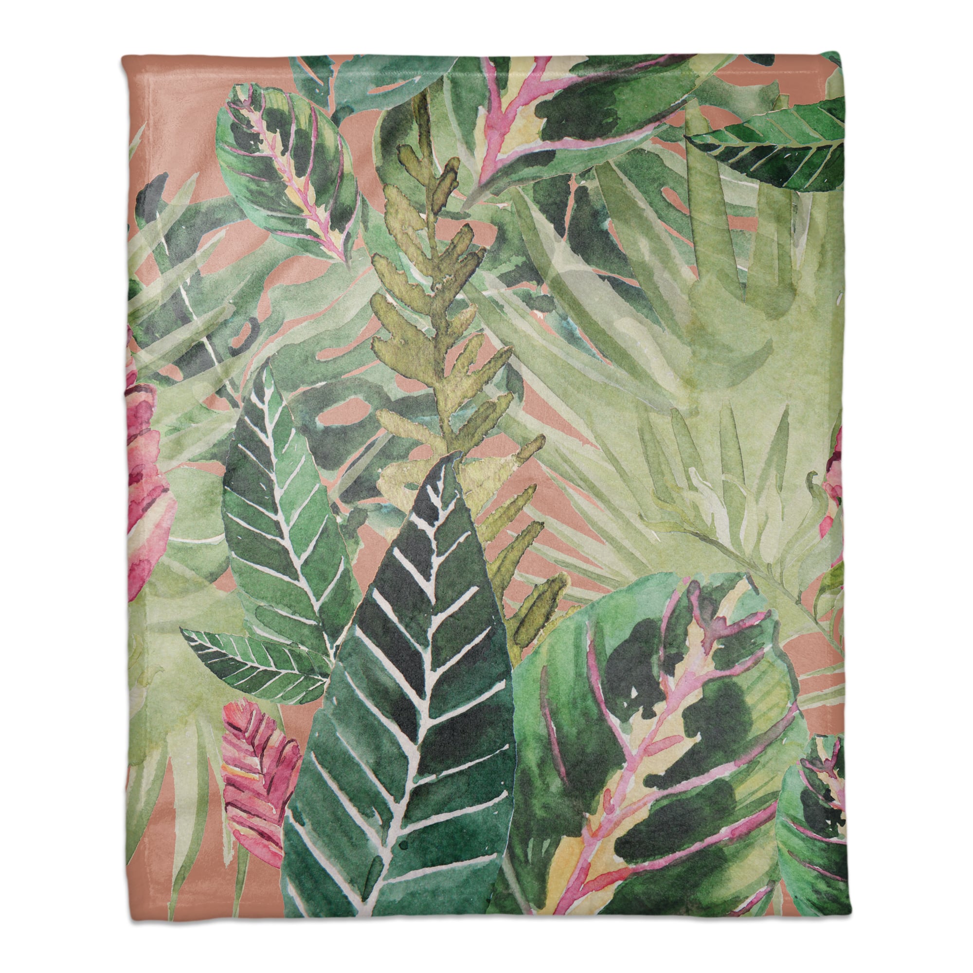 Tropical Palm Jungle Fleece Throw Blanket