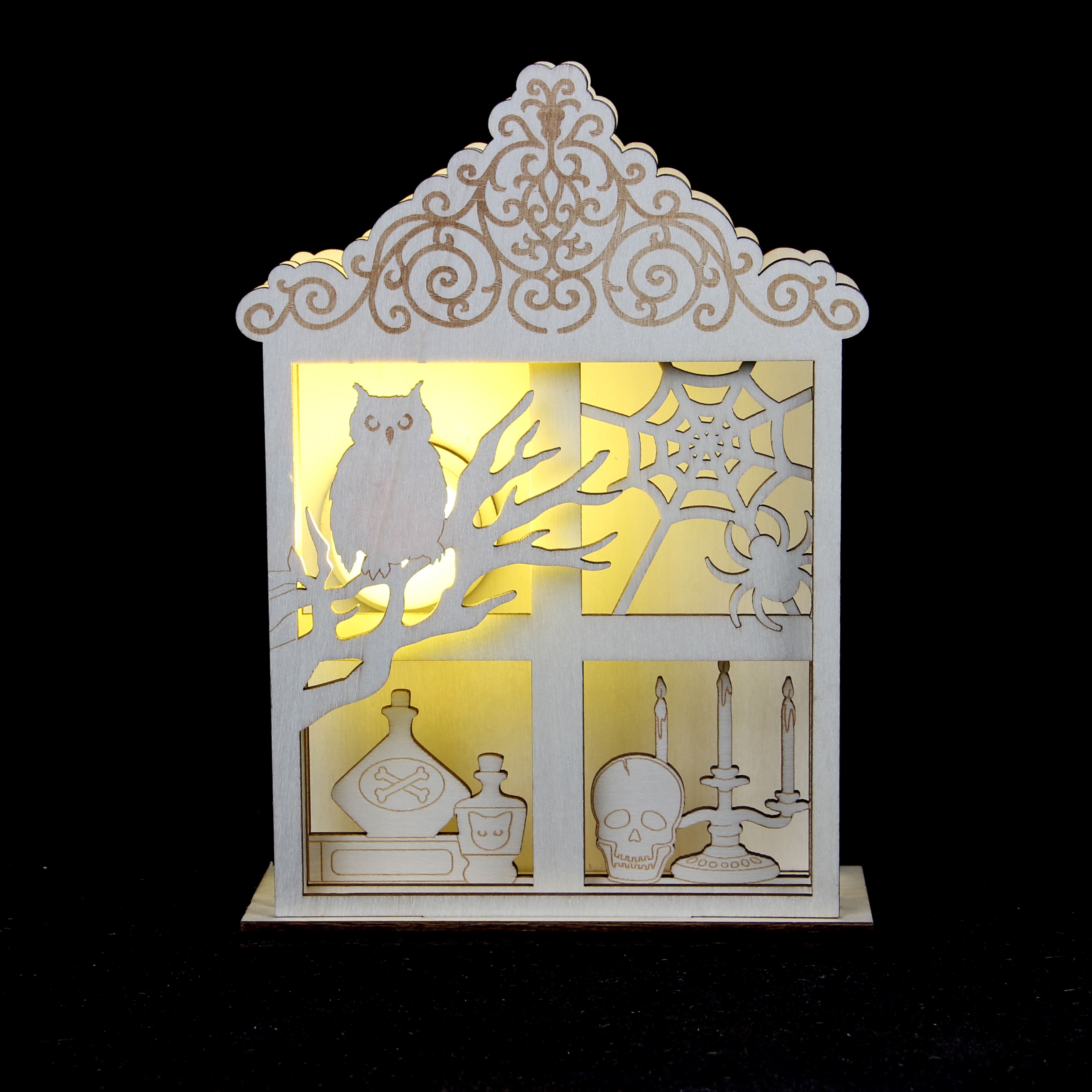 8.25&#x22; Layered Window DIY LED Plywood D&#xE9;cor by Make Market&#xAE;
