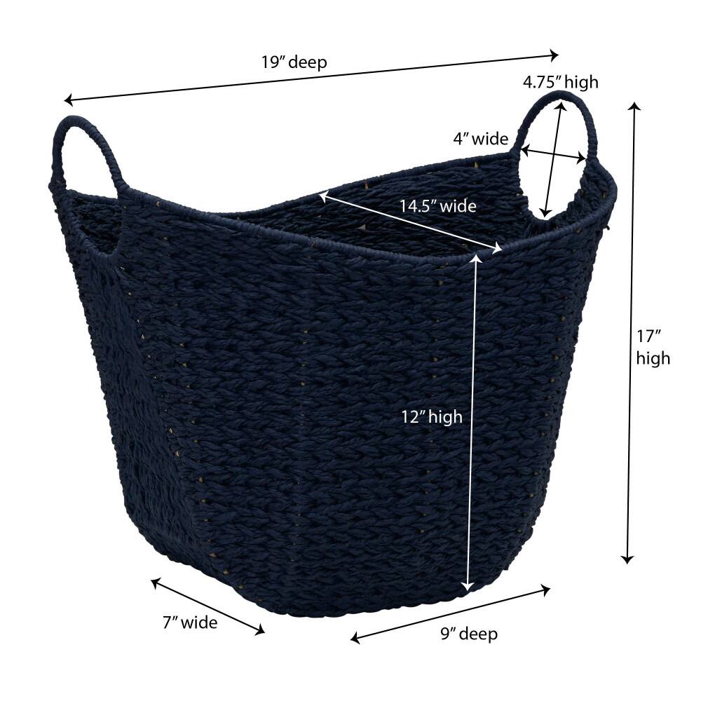 Household Essentials 17.5&#x22; Woven Paper Rope Basket with Handles