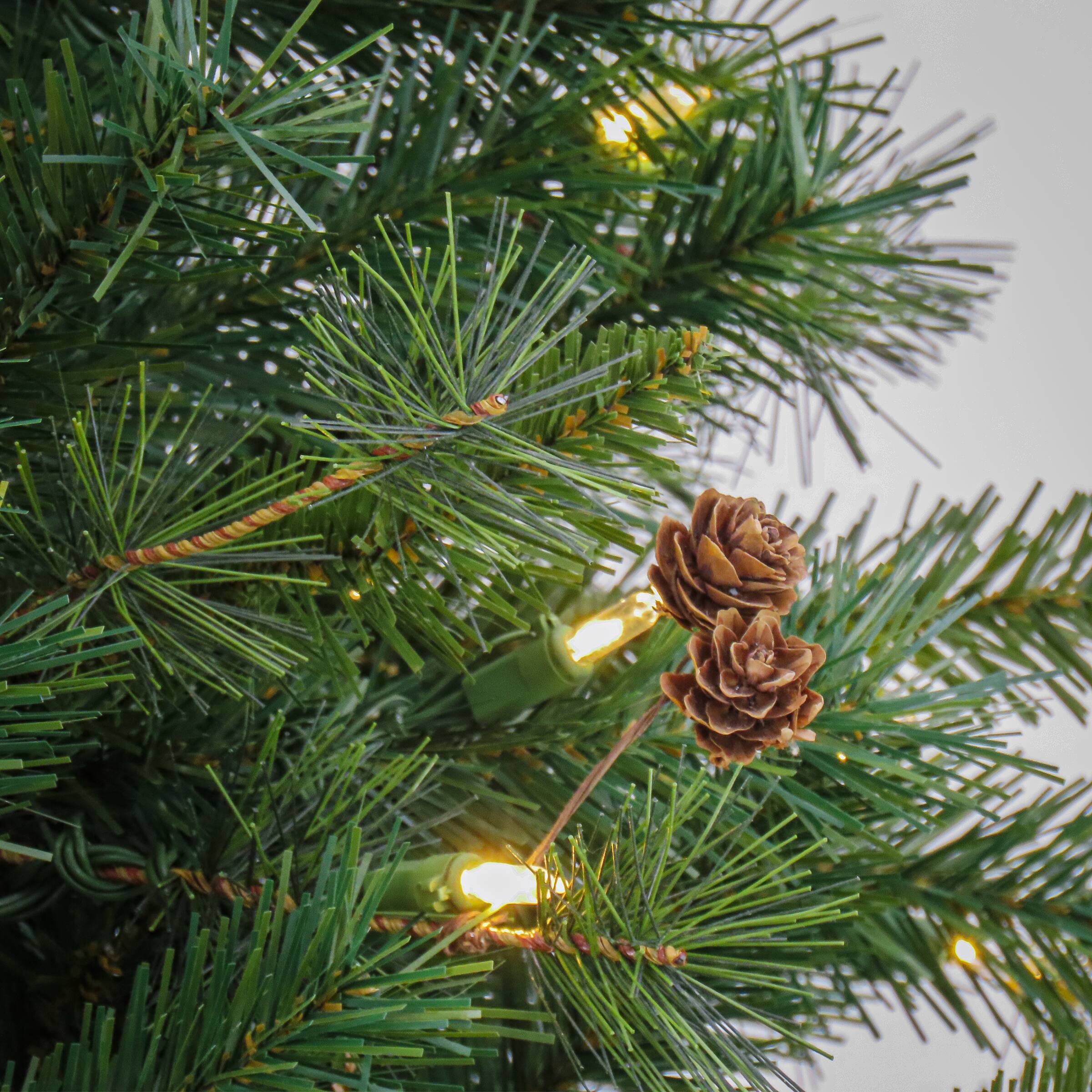 7.5ft. Pre-Lit Cedar Spruce Artificial Christmas Tree, Warm White LED Lights