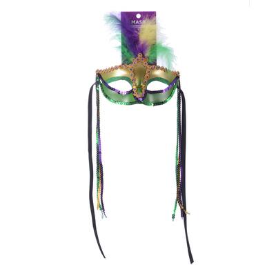 Amscan Mardi Gras Feather Diamond Glitter Mask