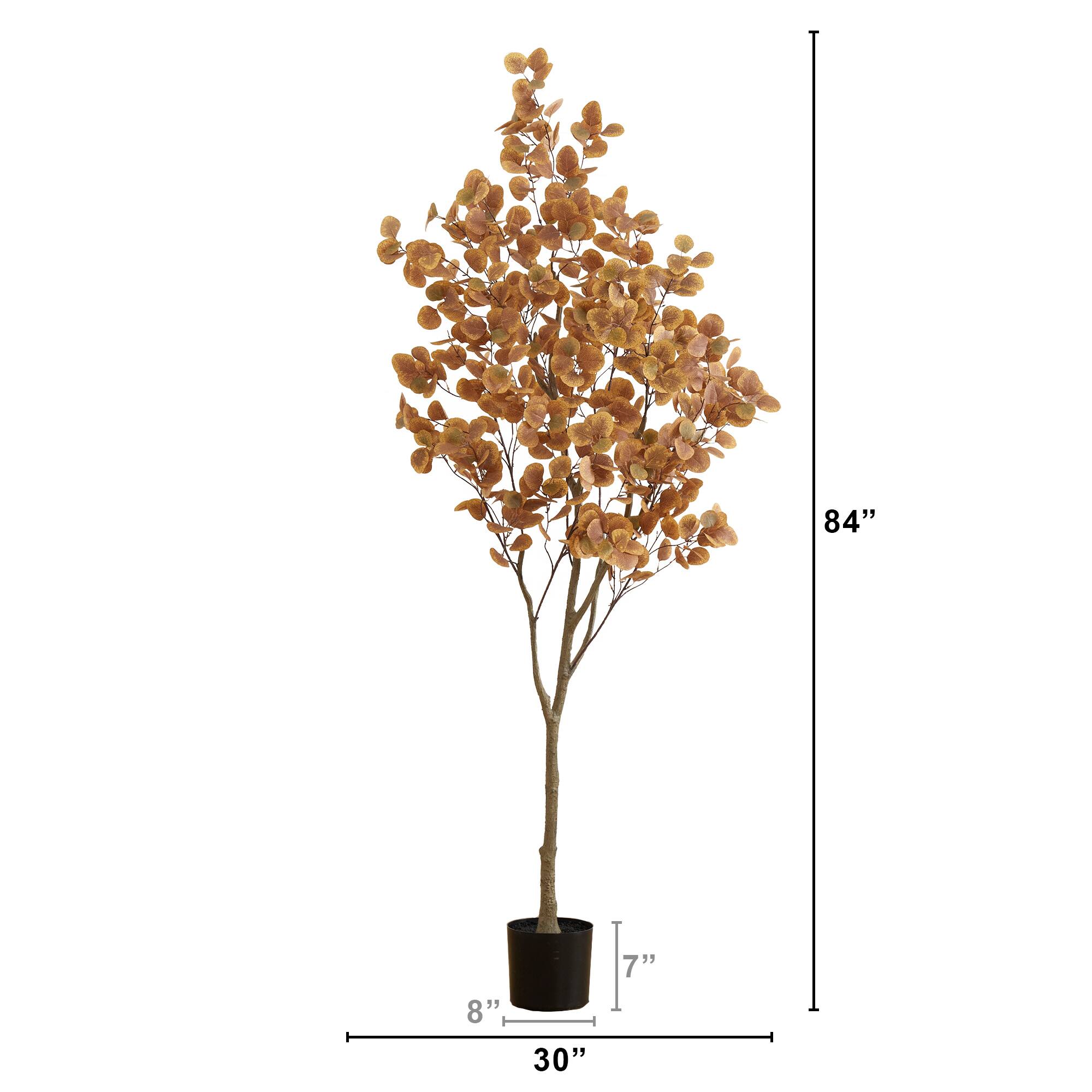 7ft. Artificial Autumn Fall Eucalyptus Tree